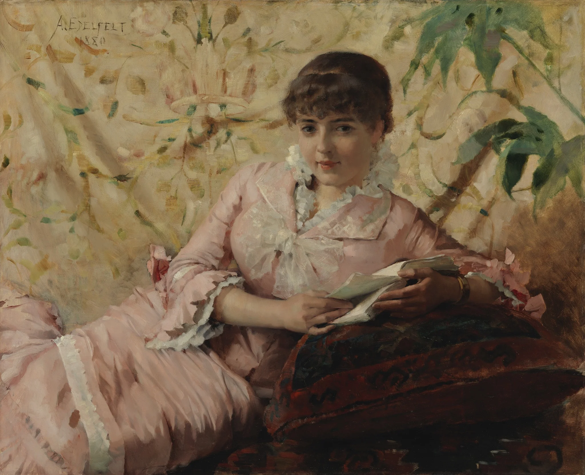Reading Parisienne, by Albert Edelfelt, oil, 1890