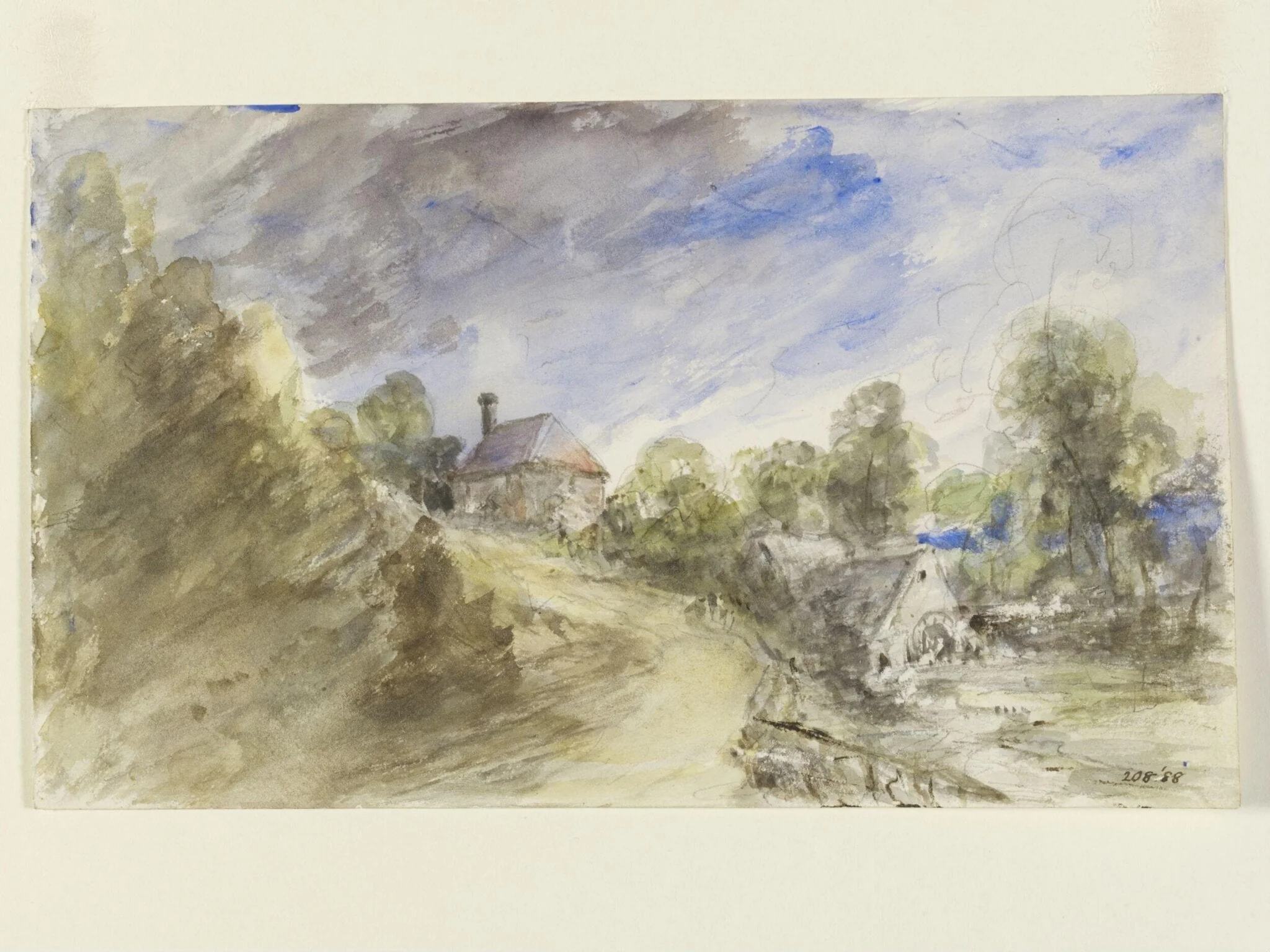 A cottage and water-mill at Bignor