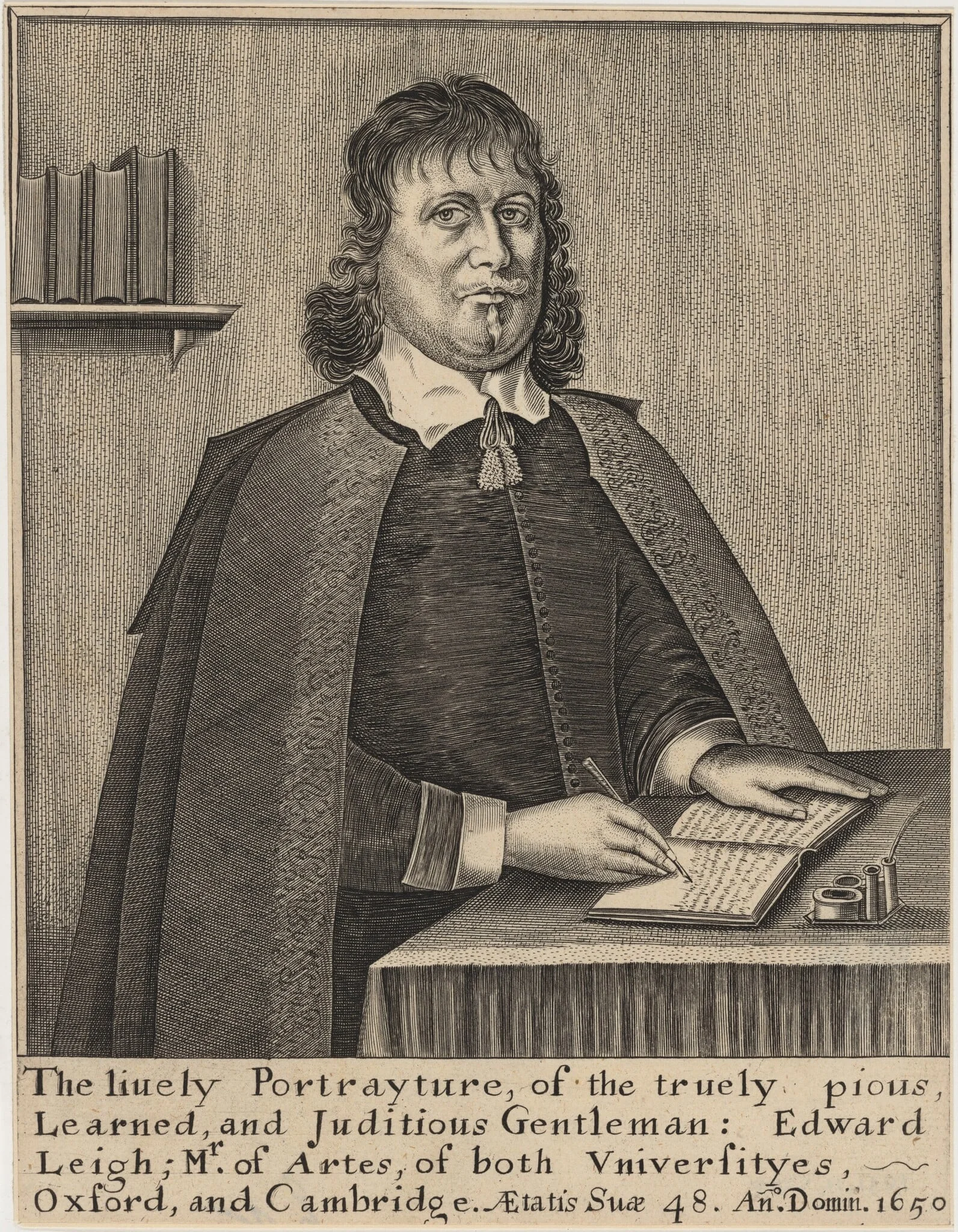Edward Leigh, by Thomas Cross, ink, 1650