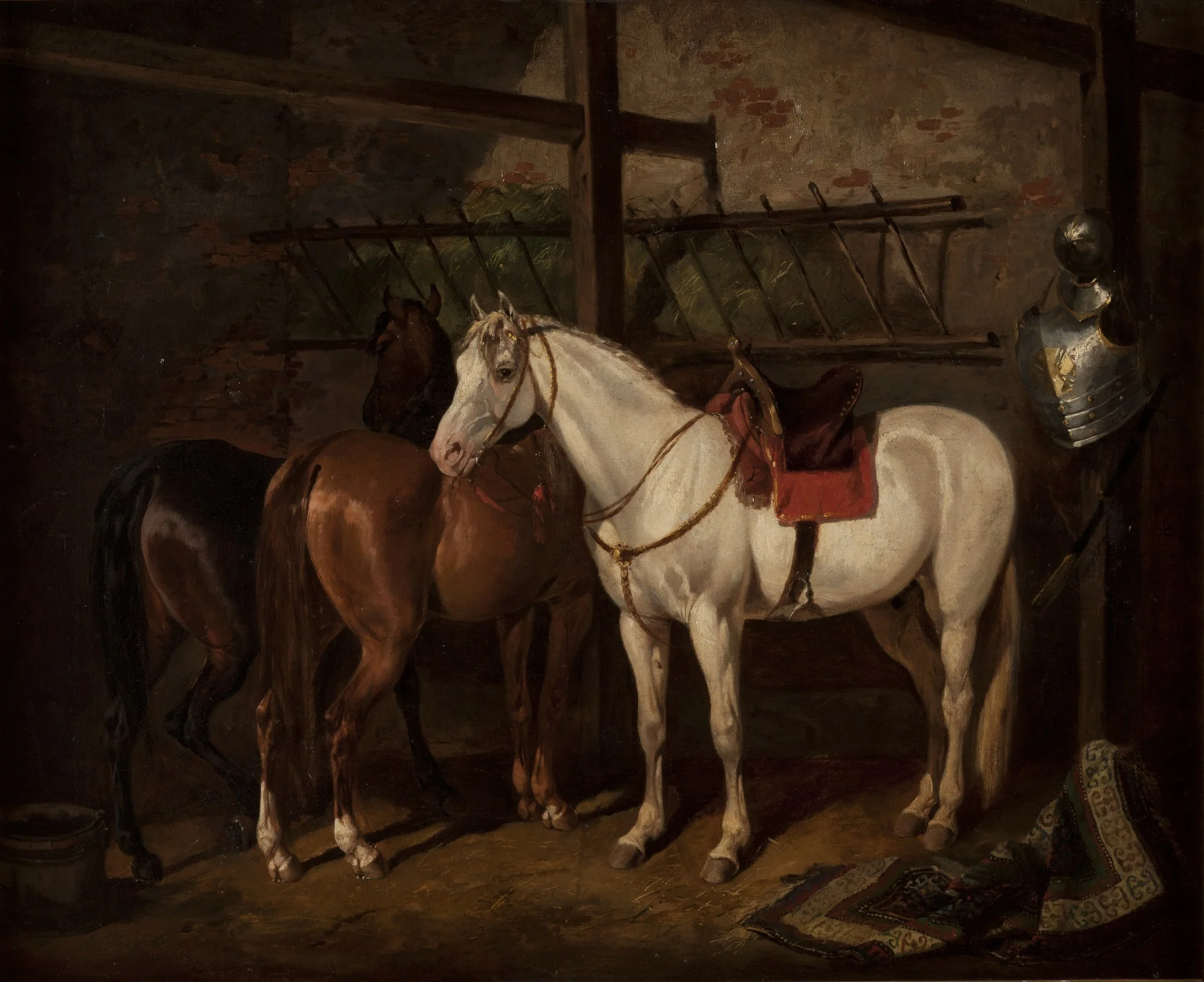 In a Stable, by Józef Brodowski the Elder, oil, 1822