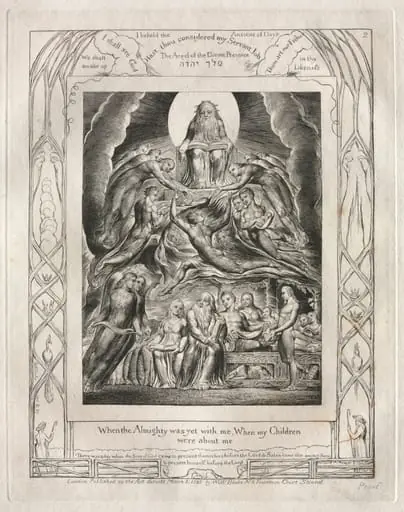 The Book of Job:  Pl. 2, When the Almighty was yet with me, When my Children