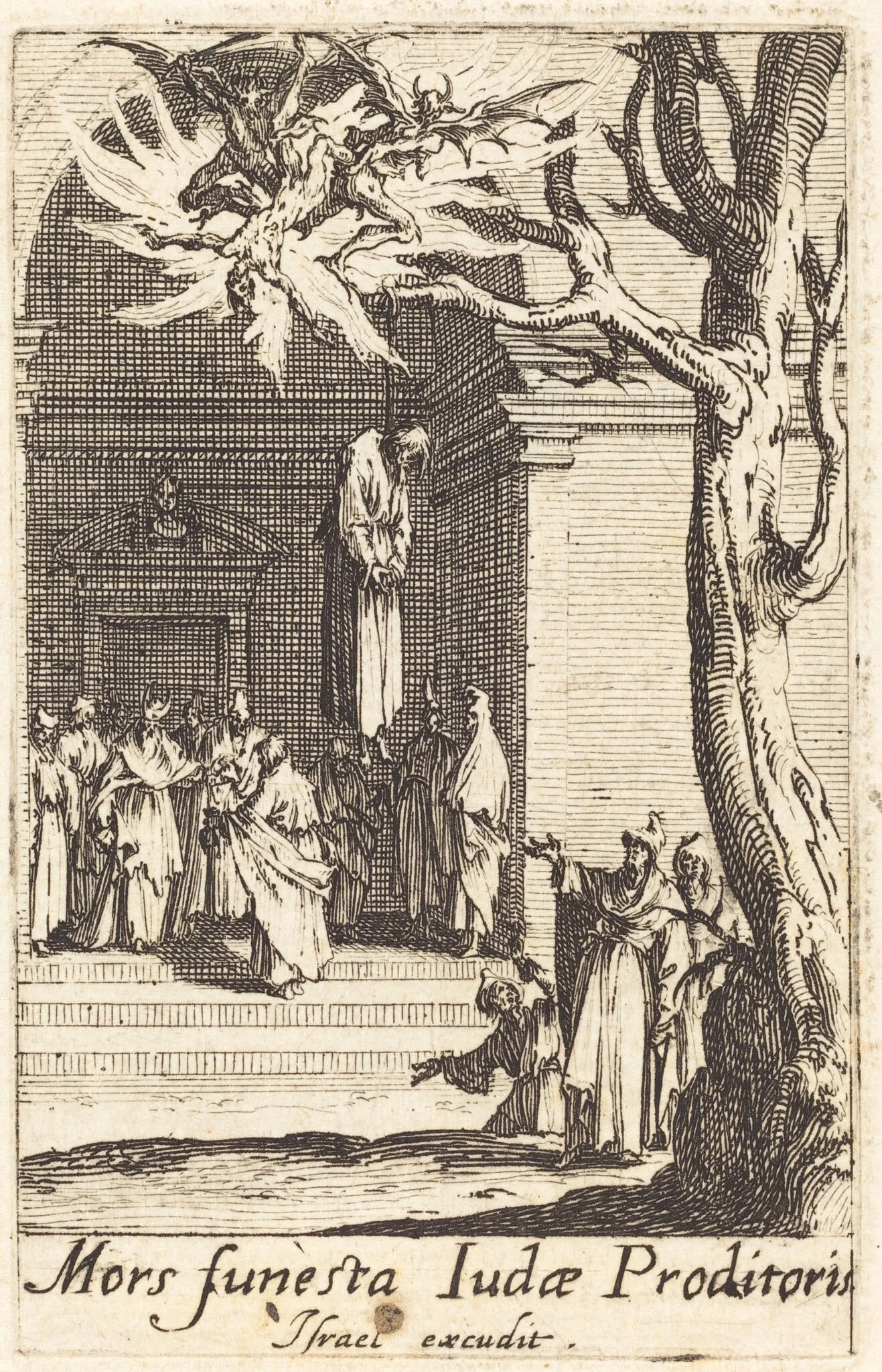 The Death of Judas, by Jacques Callot, ink, 1634