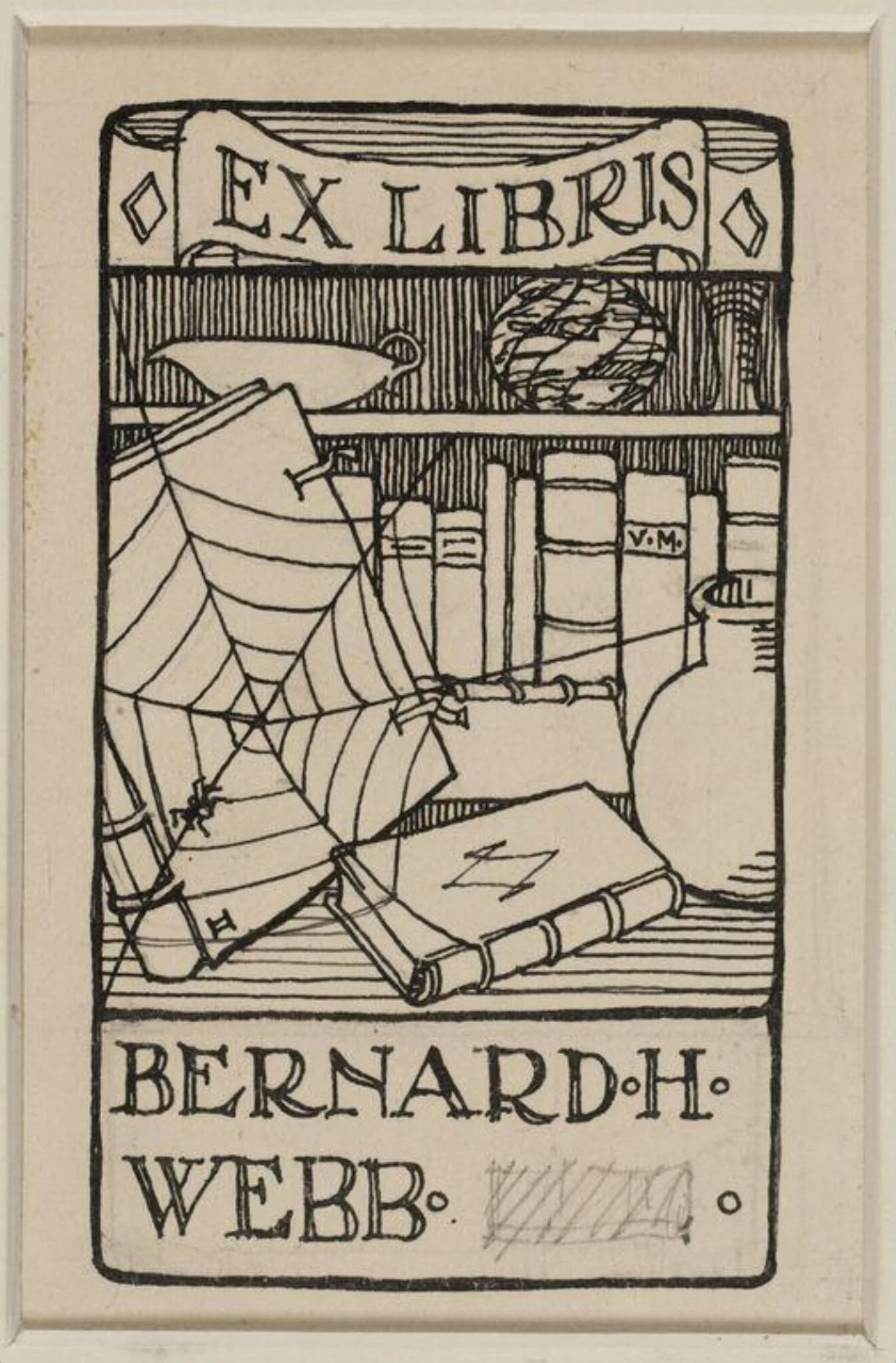 Design for a book-plate for Bernard Hughes
