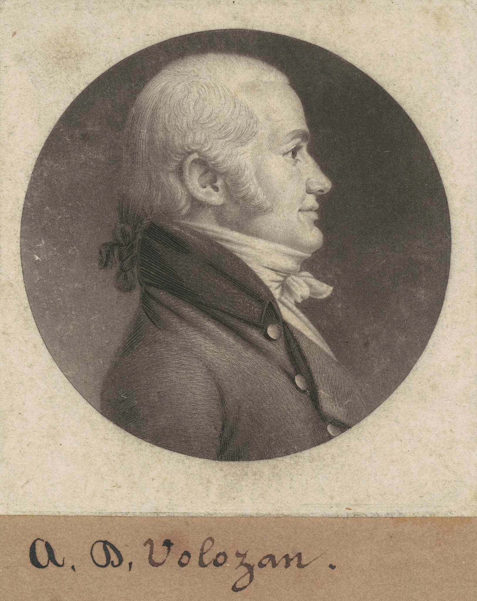 Denis A. Volozan, by Charles Balthazar Julien Févret de Saint-Mémin, ink, 1800