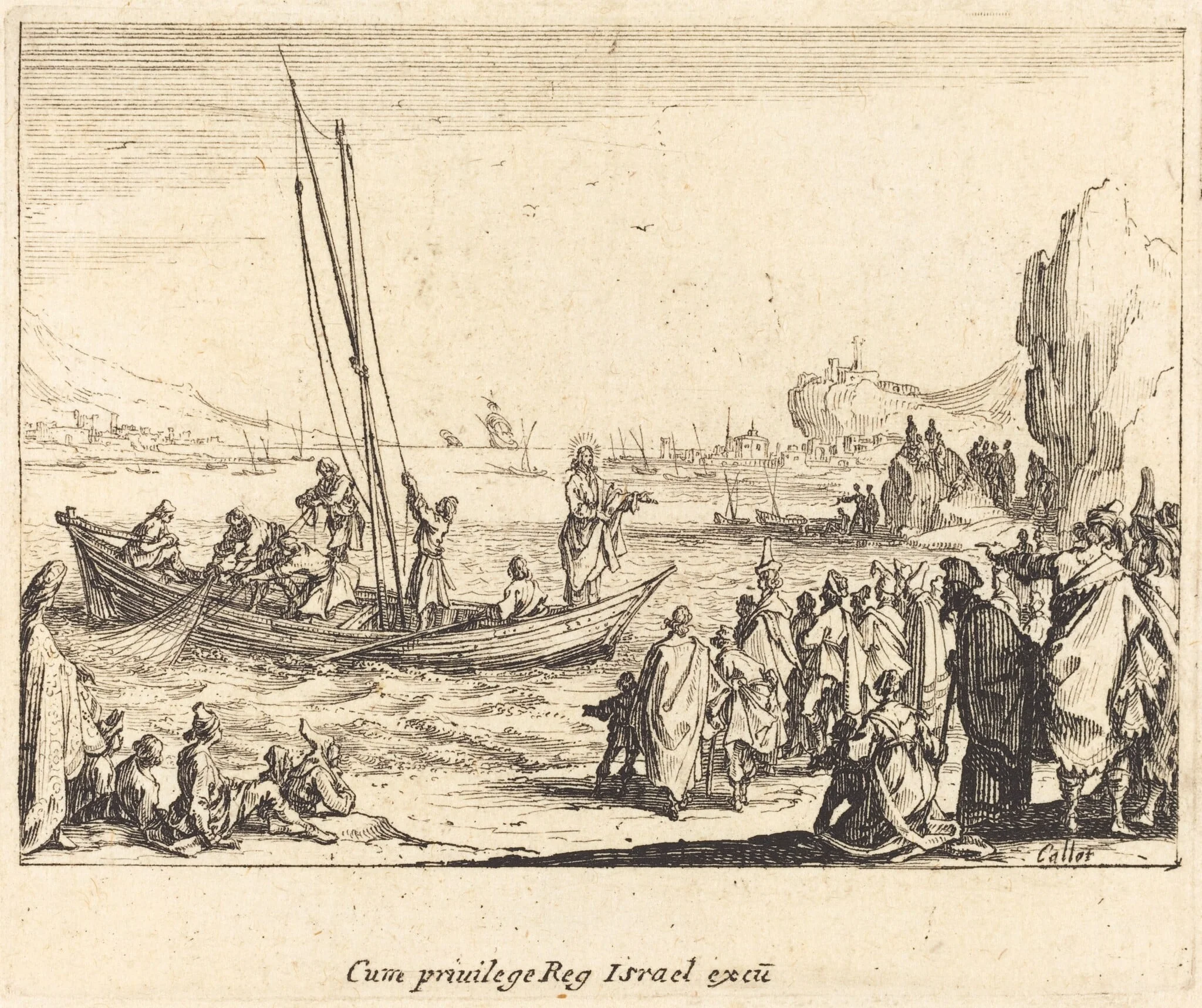 Fisher of Men, by Jacques Callot, ink, 1635