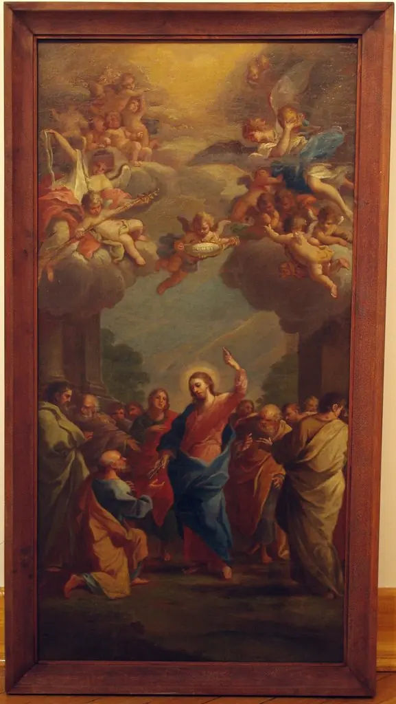 Christ hands the keys to St. Peter