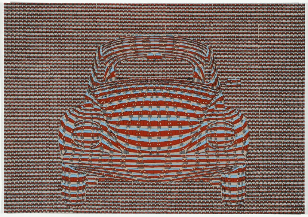 Untitled, by Thomas Bayrle, ink, 1969