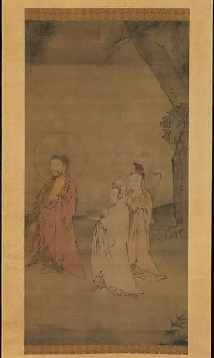 元    佚名    釋迦三尊圖   軸|Shakyamuni coming down from the mountains