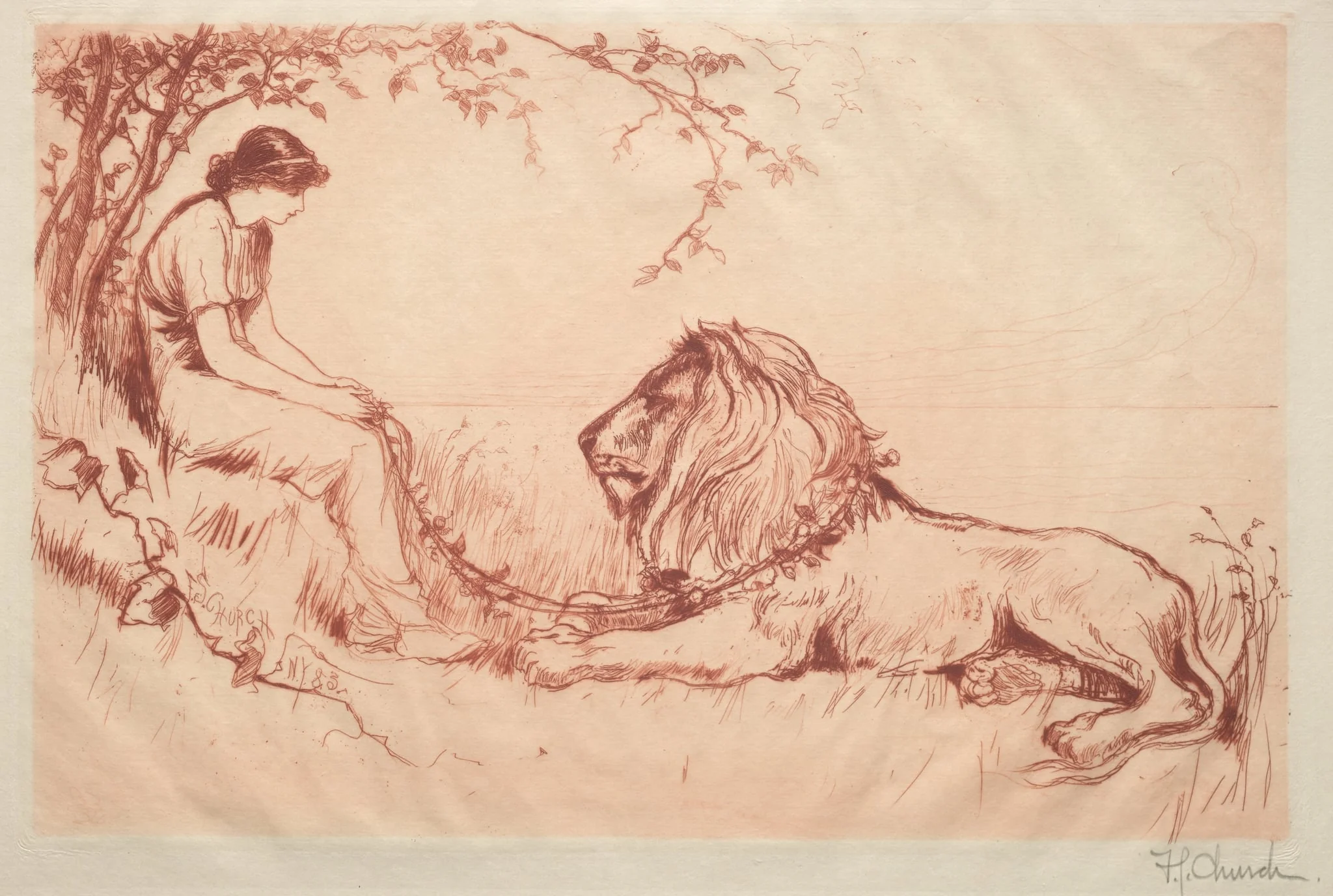 The Lion in Love, by Frederick Stuart Church, 1883