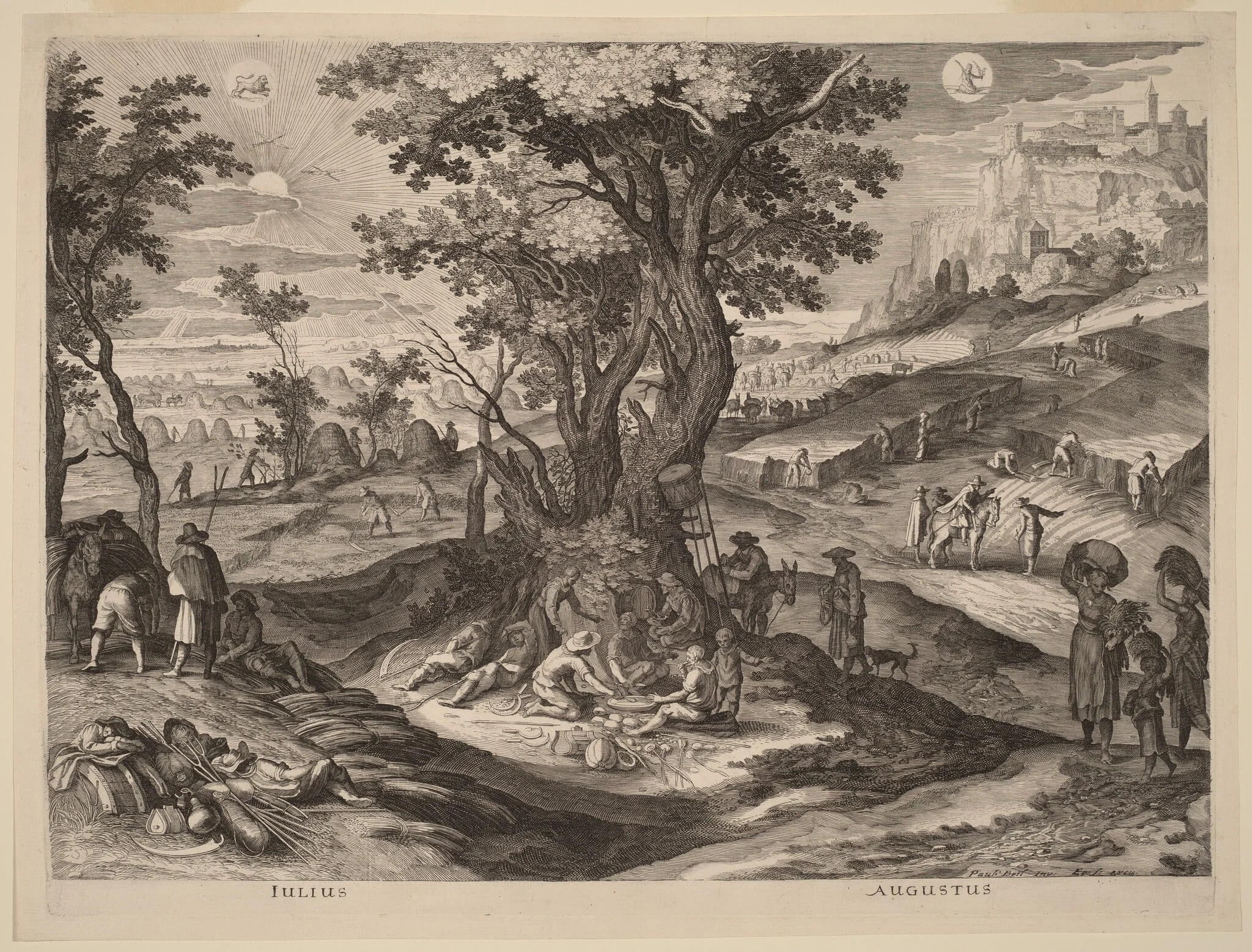 July and August, by Aegidius Sadeler II, ink, 1615