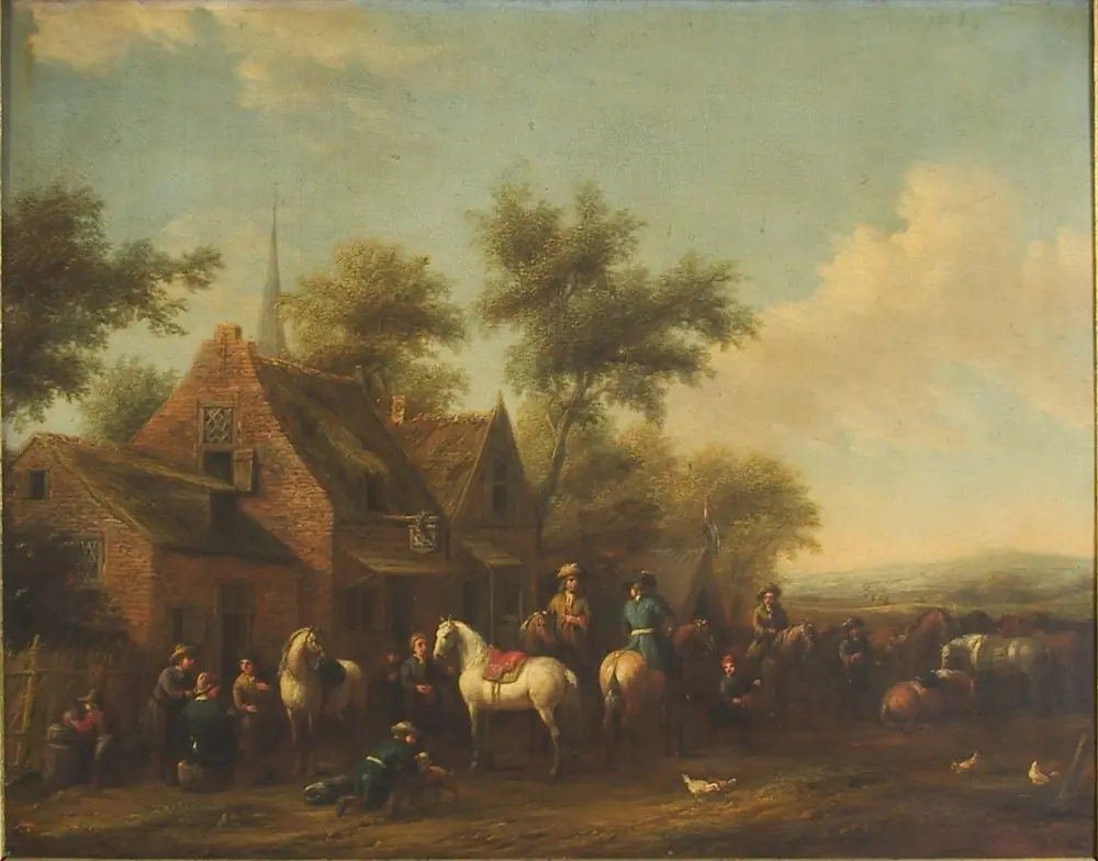Landscape with Horsemen Resting outside an Inn