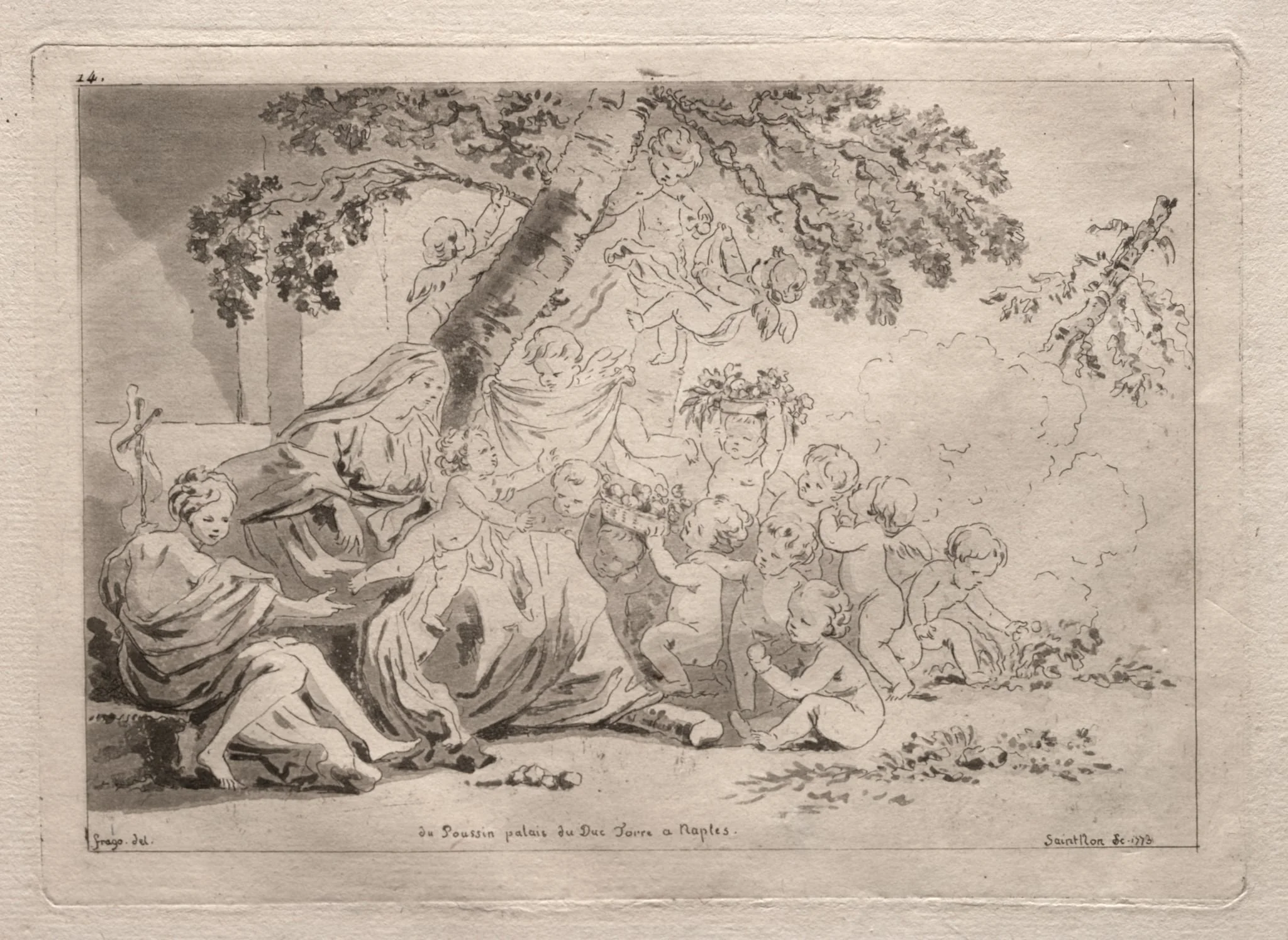 Holy Family with Putti, by Jean-Claude Richard de Saint-Non, 1773