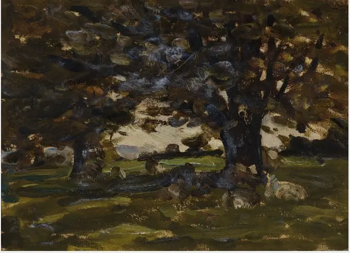 Sheep under Trees