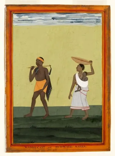 A mud-wall-maker and his wife