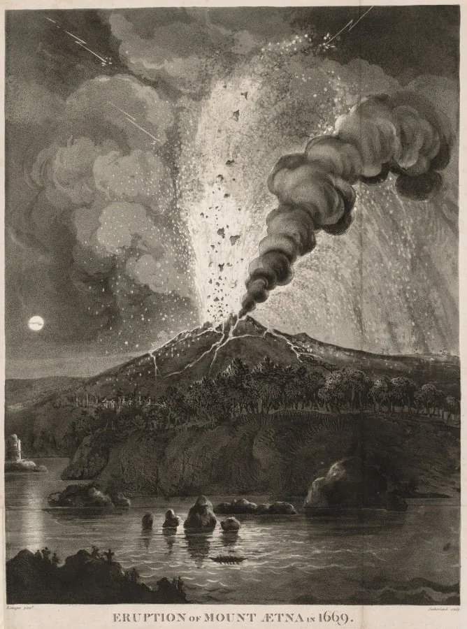 Eruption of Mount Aetna in 1669, by Thomas Sutherland, 1809