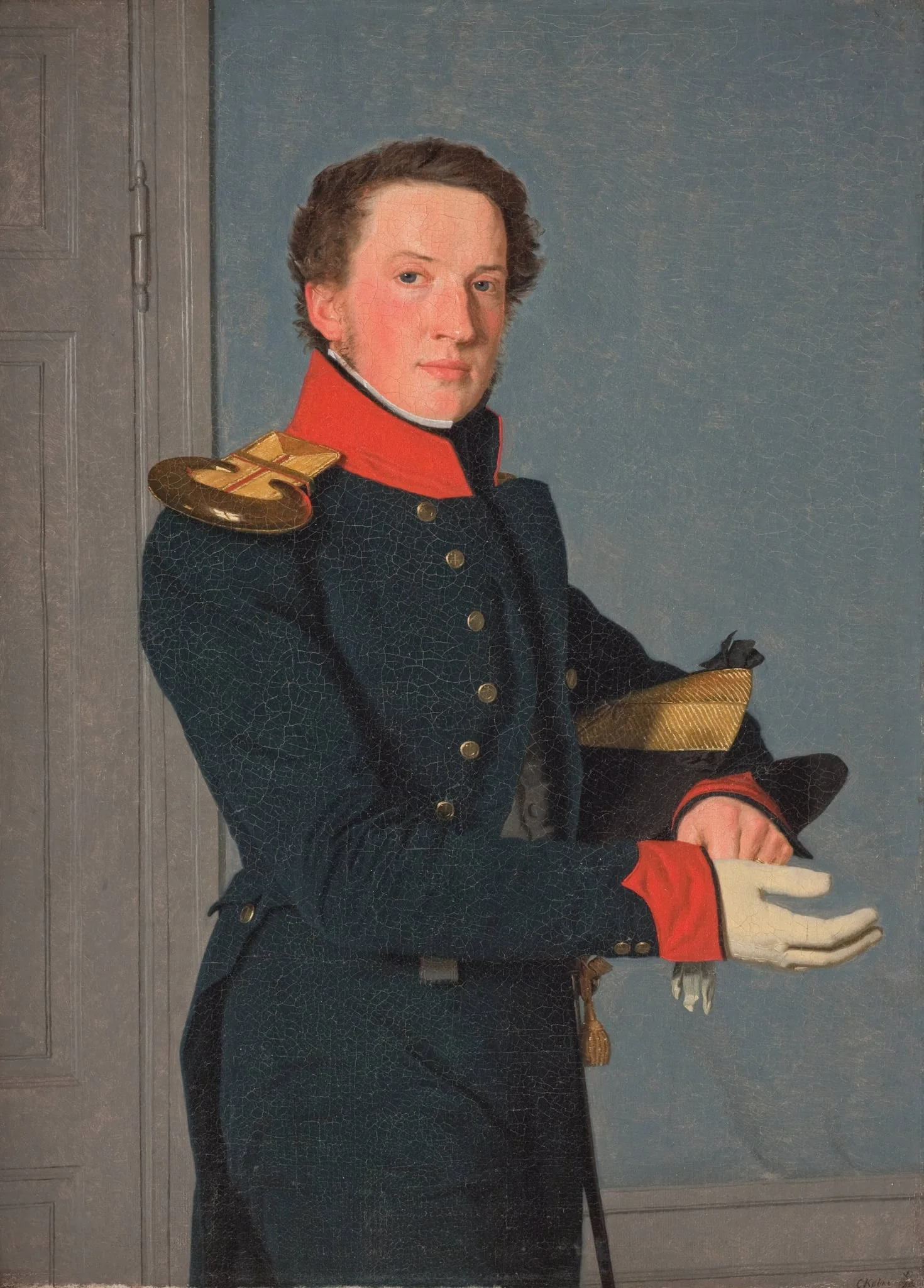 Portrait of the Naval Lieutenant D. Christen Schifter Feilberg, by Unknown, unspecified, 1850