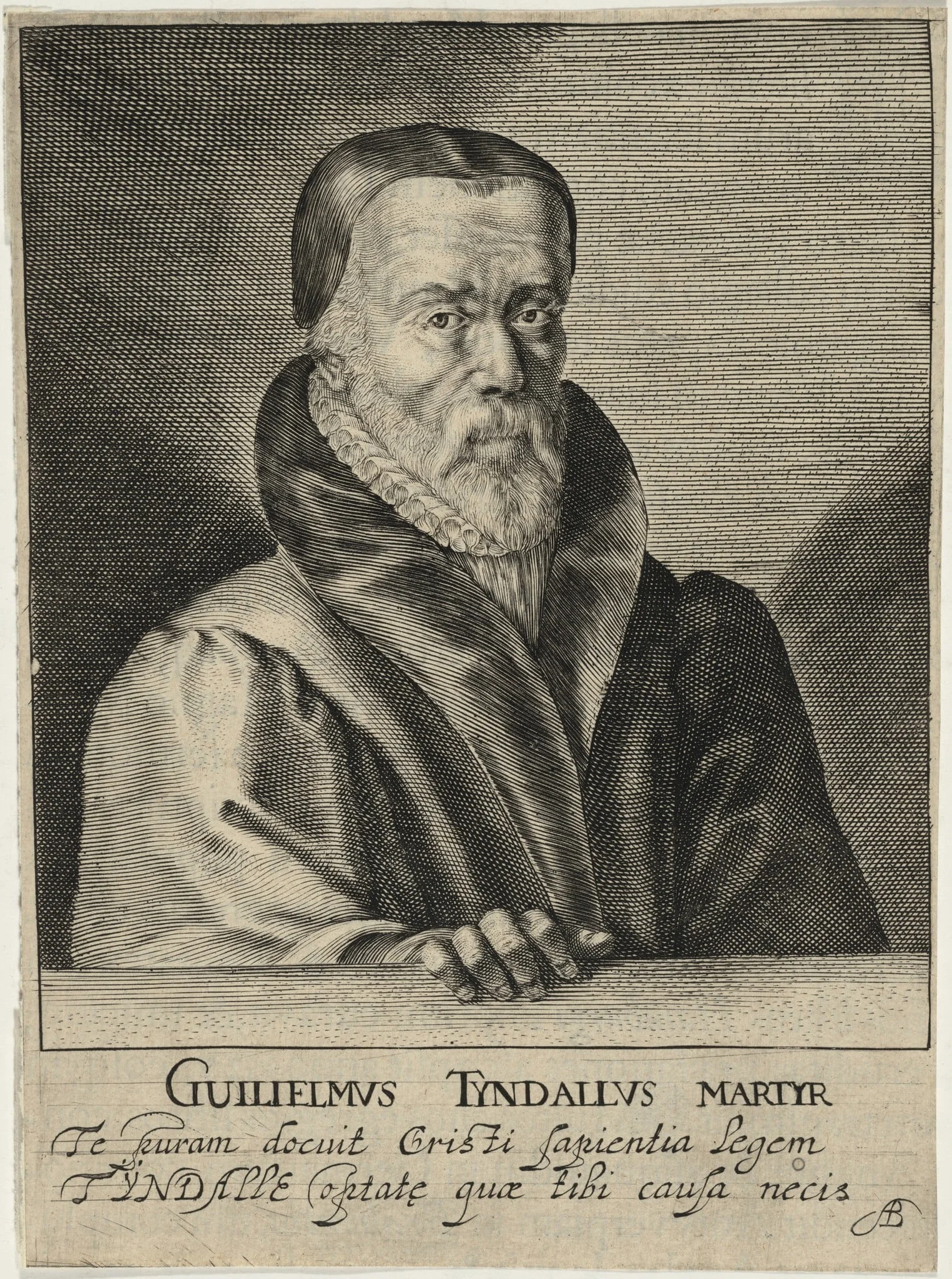 William Tyndale, Protestant Reformer and Martyr, by Willem de Passe, ink, 1620