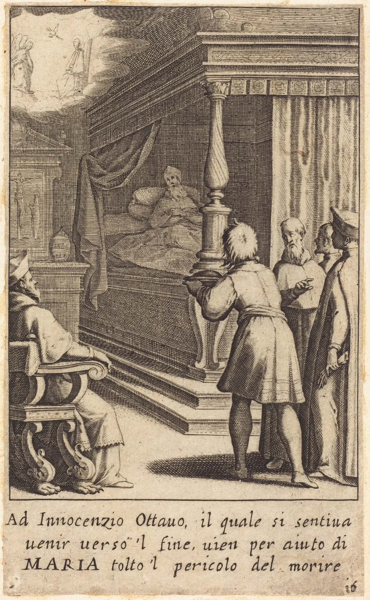 Innocent VIII, by Jacques Callot, ink, 1619