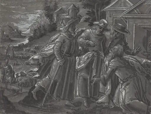 Abraham Entertaining the Angels [verso]
