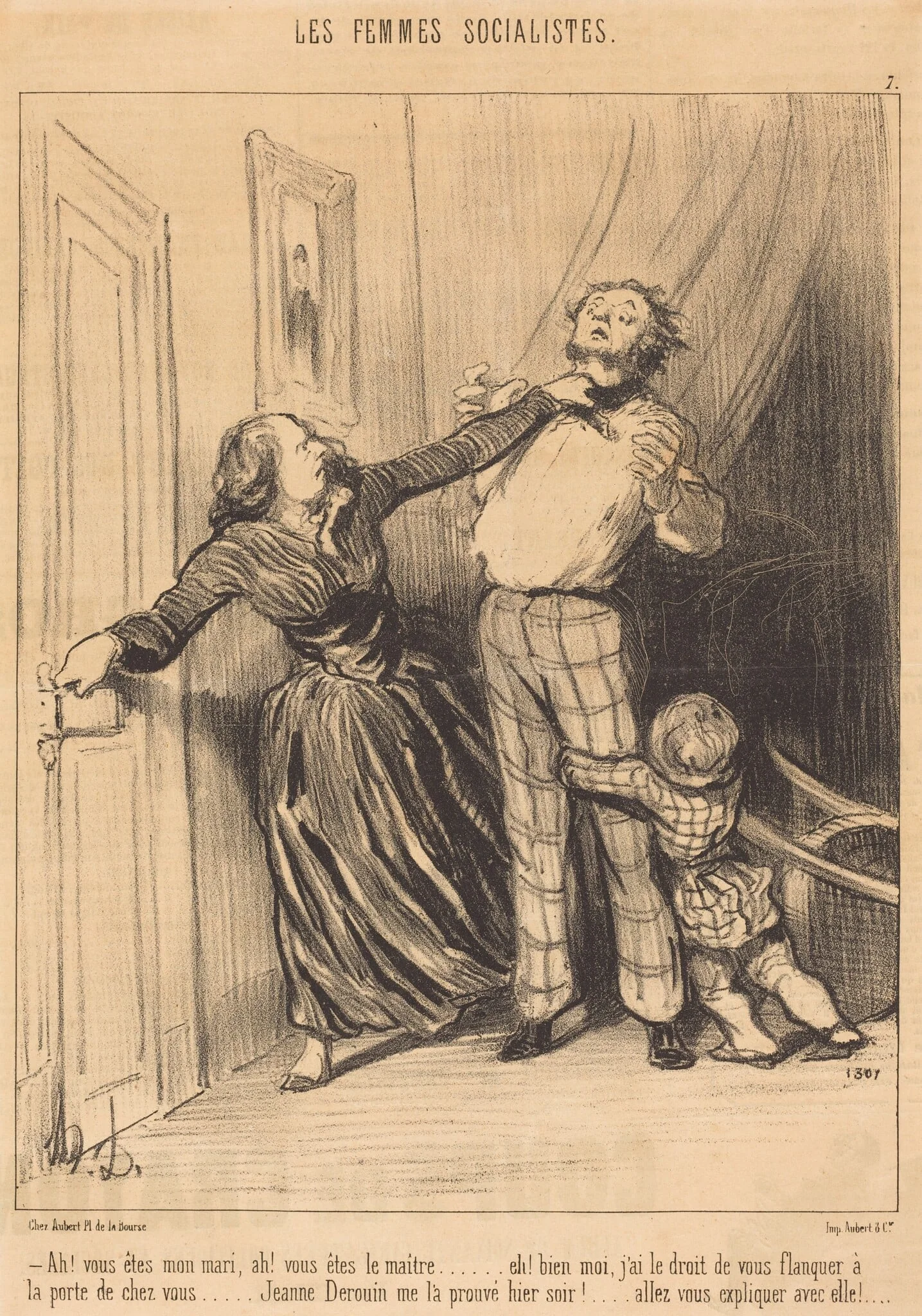 Ah! vous êtes mon mari, ah! vous êtes le maître..., by Honoré Daumier, ink, 1849
