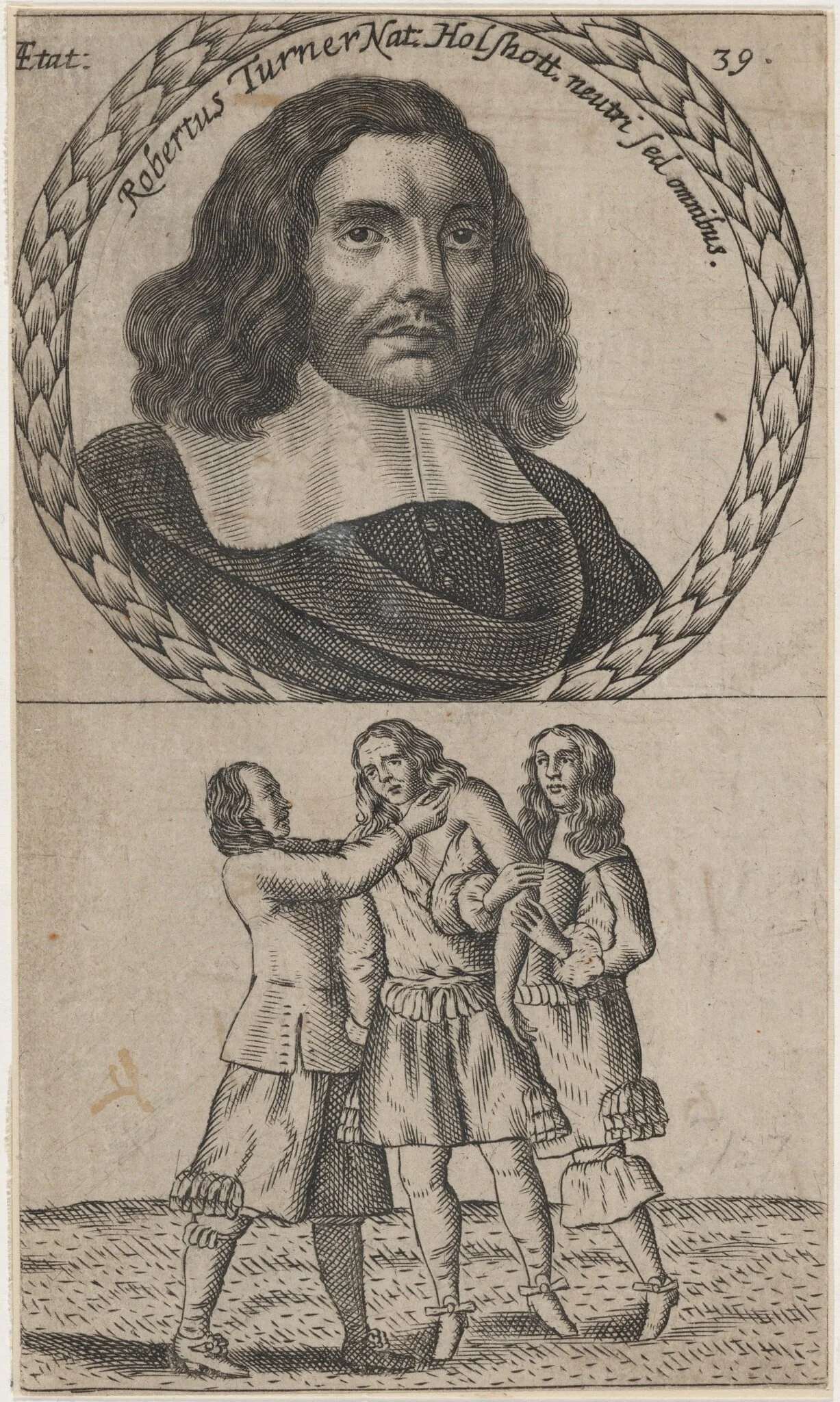 Robert Turner, Herbalist and Astrologer, by Unknown 19th Century, ink, 1850