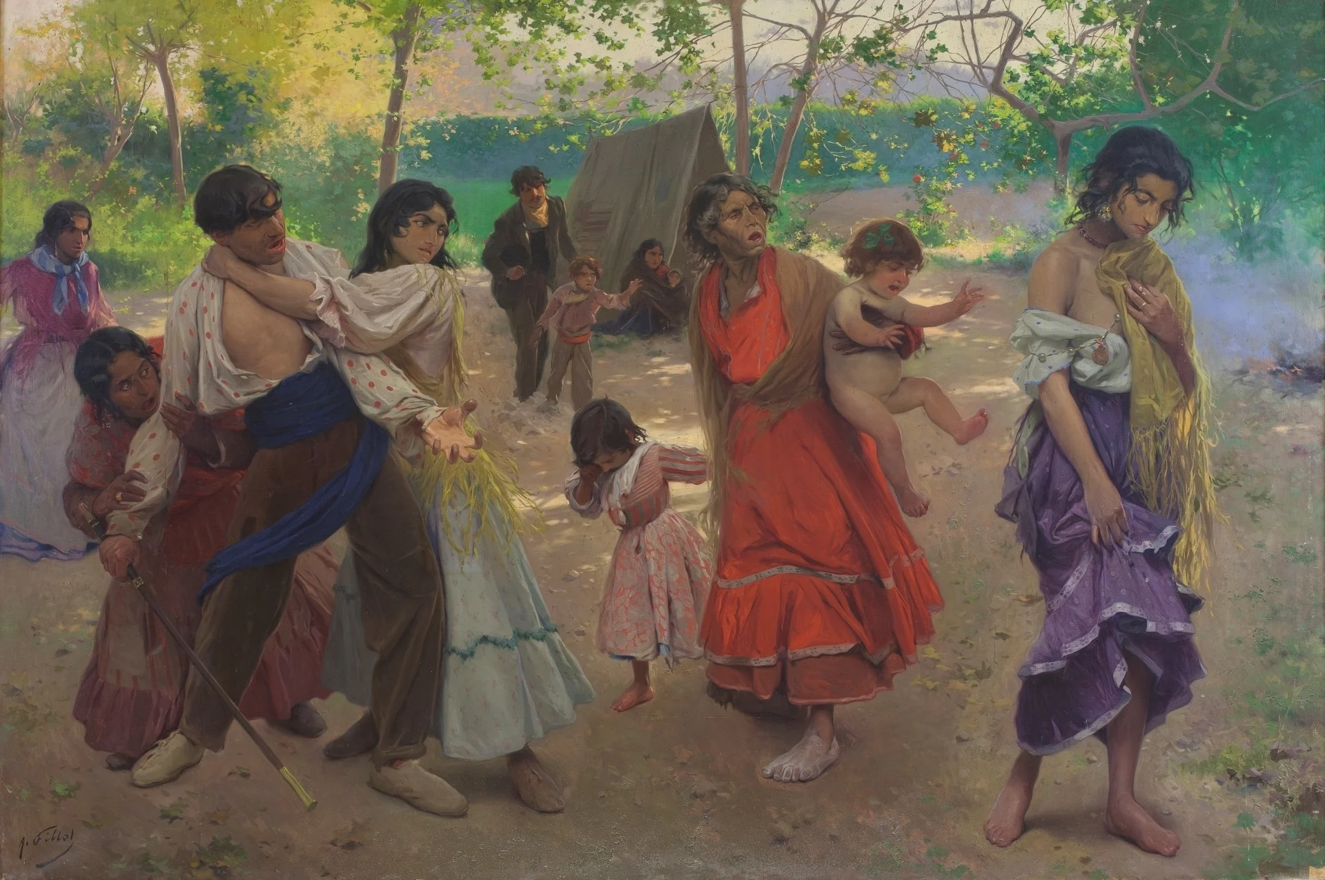 La rebelde, by Antonio Fillol Granell, oil, 1914