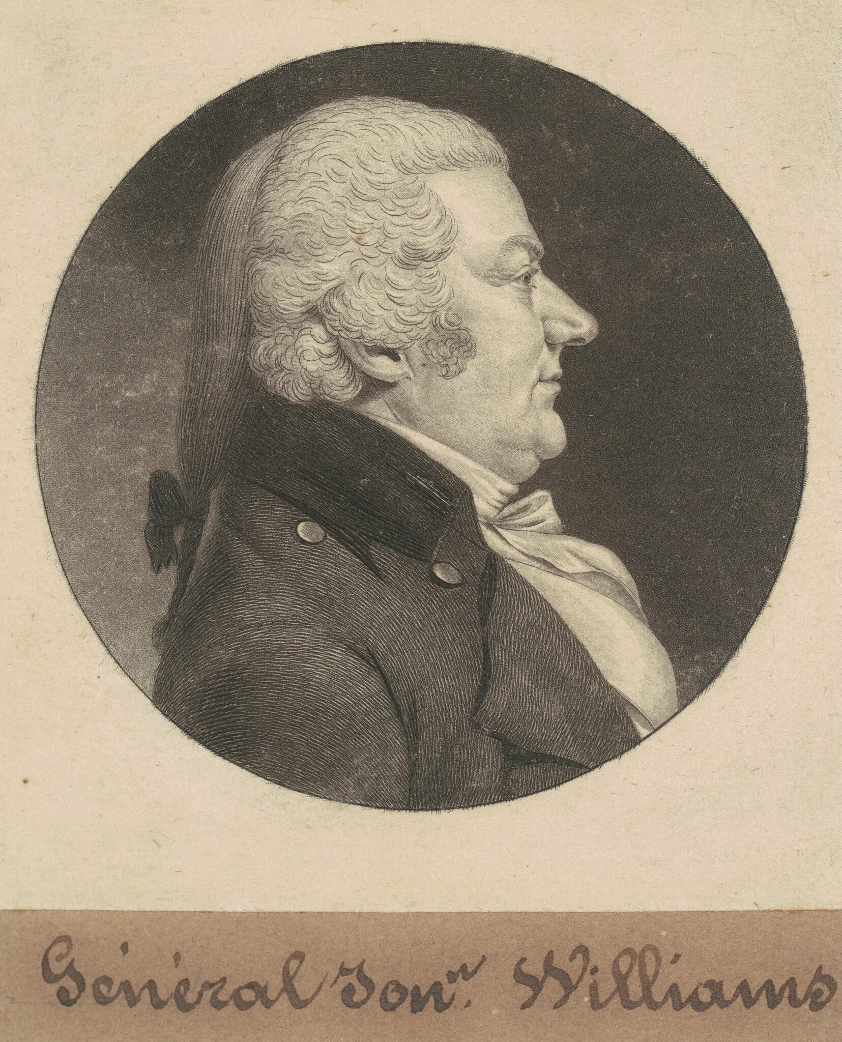 Jonathan Williams, by Charles Balthazar Julien Févret de Saint-Mémin, ink, 1798