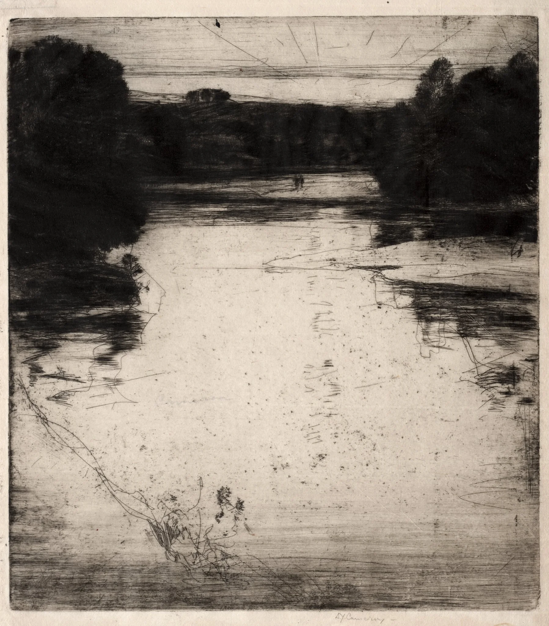 Afterglow on the Findhorn, by David Young Cameron, 1907