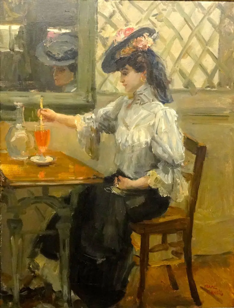 In het café