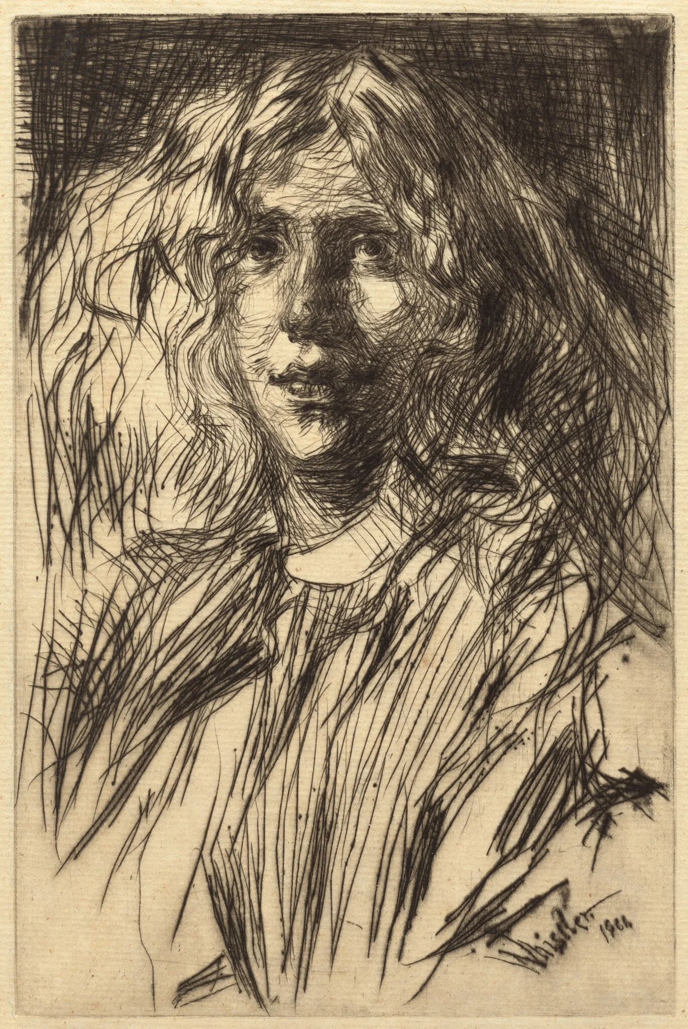 Jo, by James McNeill Whistler, ink, 1861