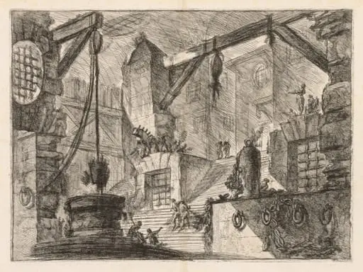 The Prisons:  Colonnaded Interior with a Broad Stair