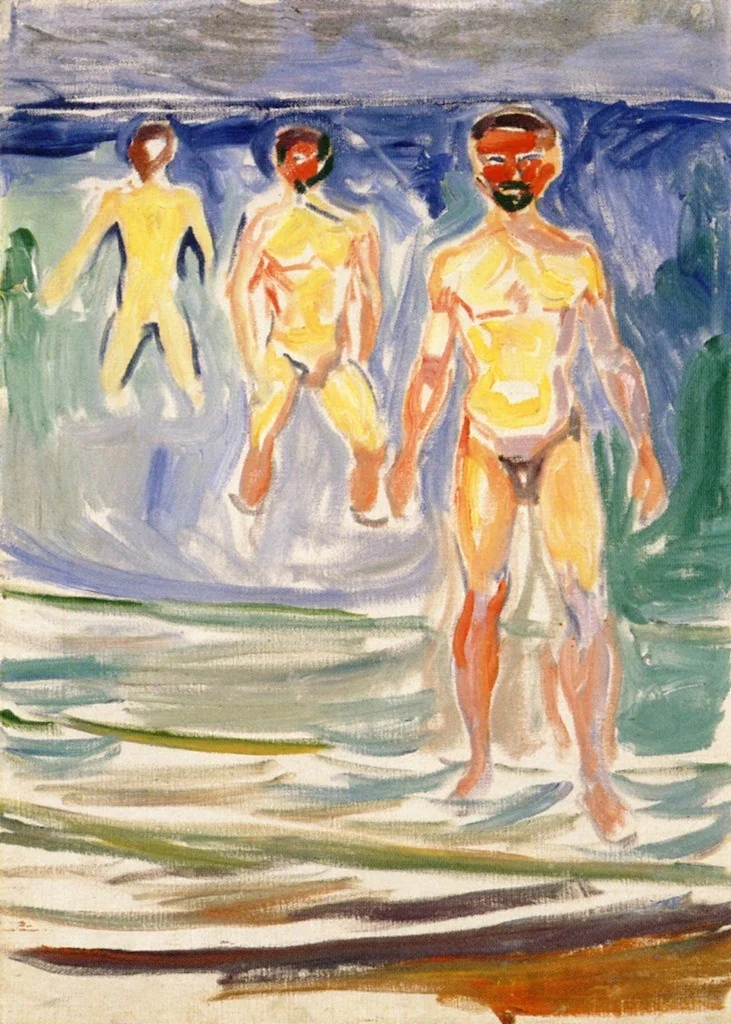 Bathing Men, by Edvard Munch, oil, 1907