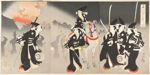 楊洲周延画　「千代田之大奥　おたち退」|“Evacuation of the Ladies,” from the series The Inner Precincts of Chiyoda Castle (Chiyoda no Ōoku, Otachinoki)