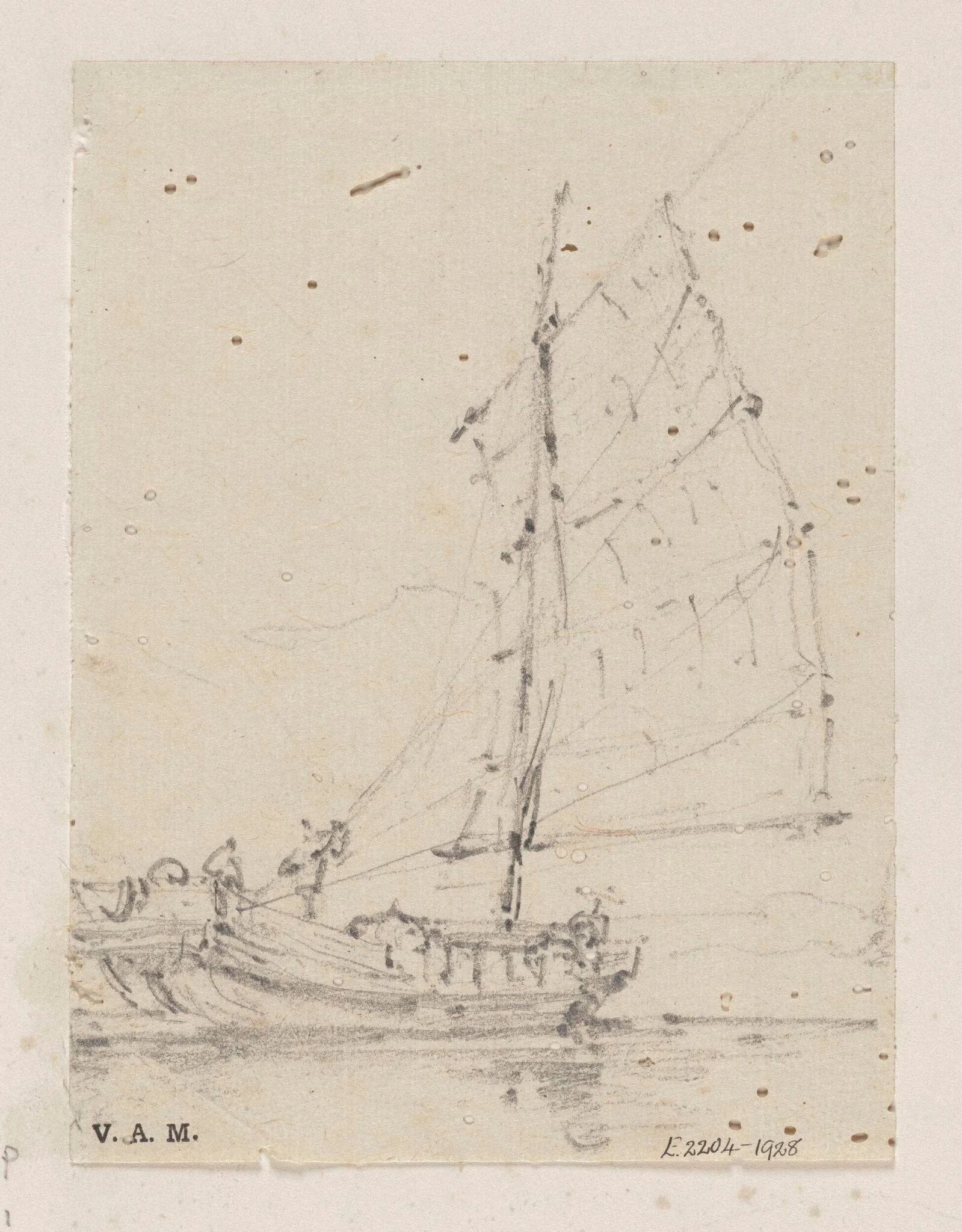 A junk under sail, by George Chinnery, 19