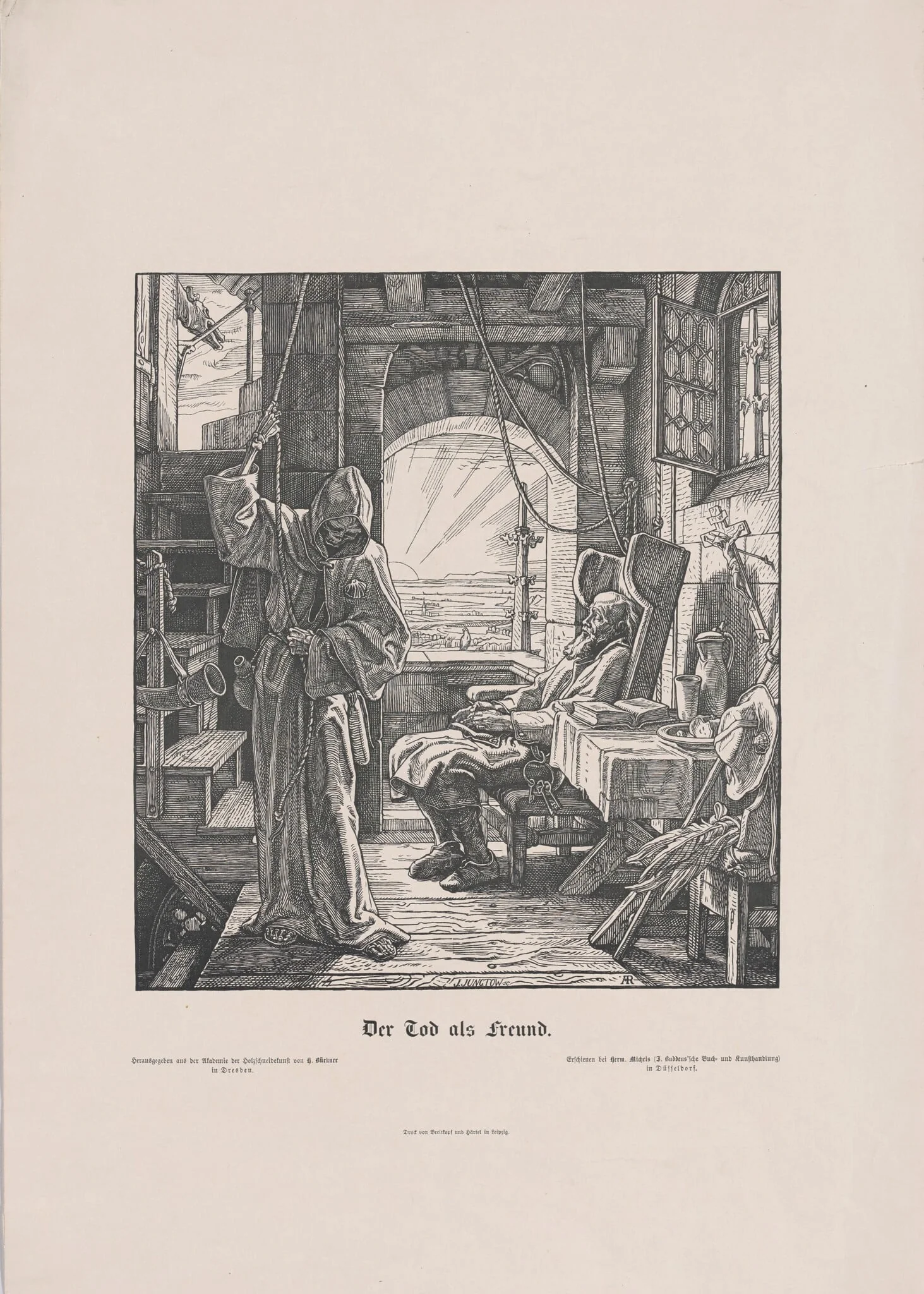 Der Tod als Erwürger (Death as a Strangler), by Alfred Rethel, ink, 1851