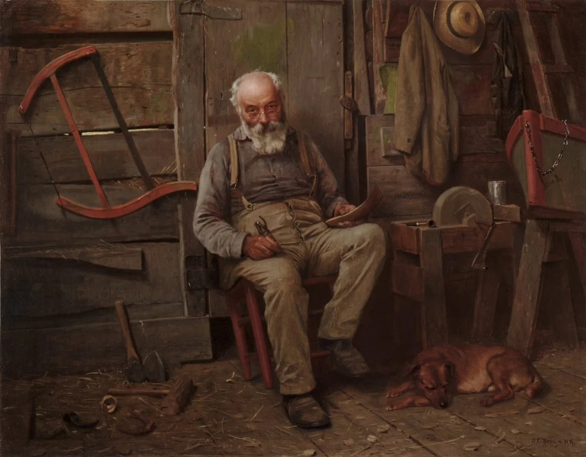 A Builder of Boats, by John George Brown, unspecified, 1904