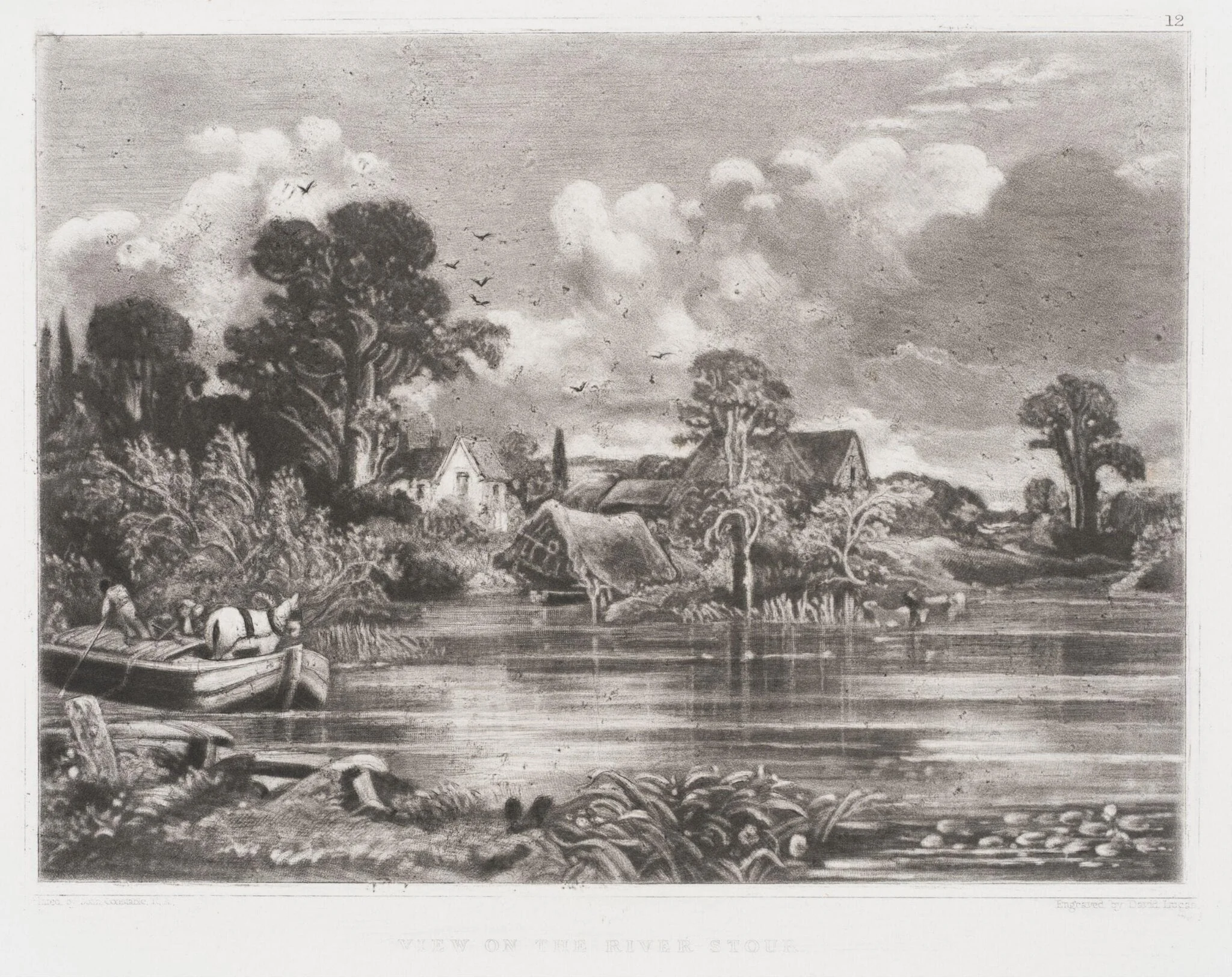VIEW ON THE RIVER STOUR, by John Constable, 1855