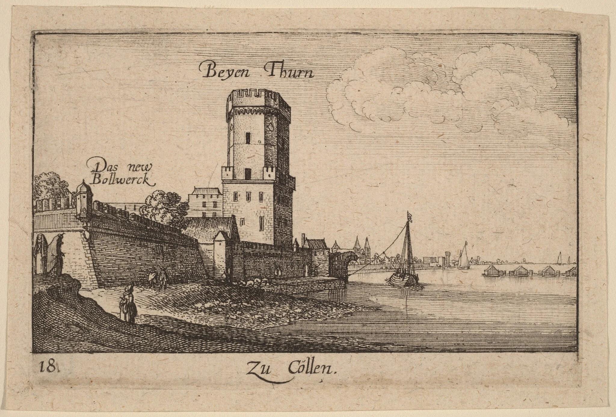 Cologne, by Wenceslaus Hollar, ink, 1635
