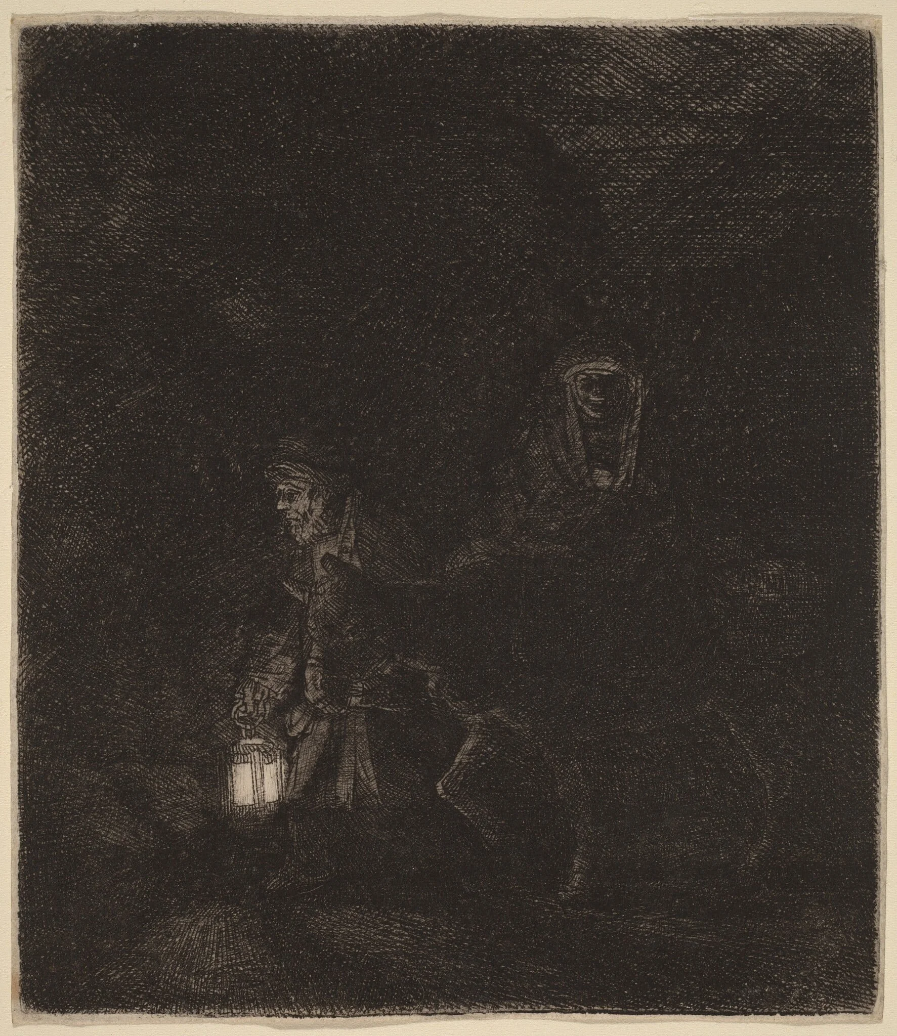 The Flight into Egypt, by Rembrandt, ink, 1651