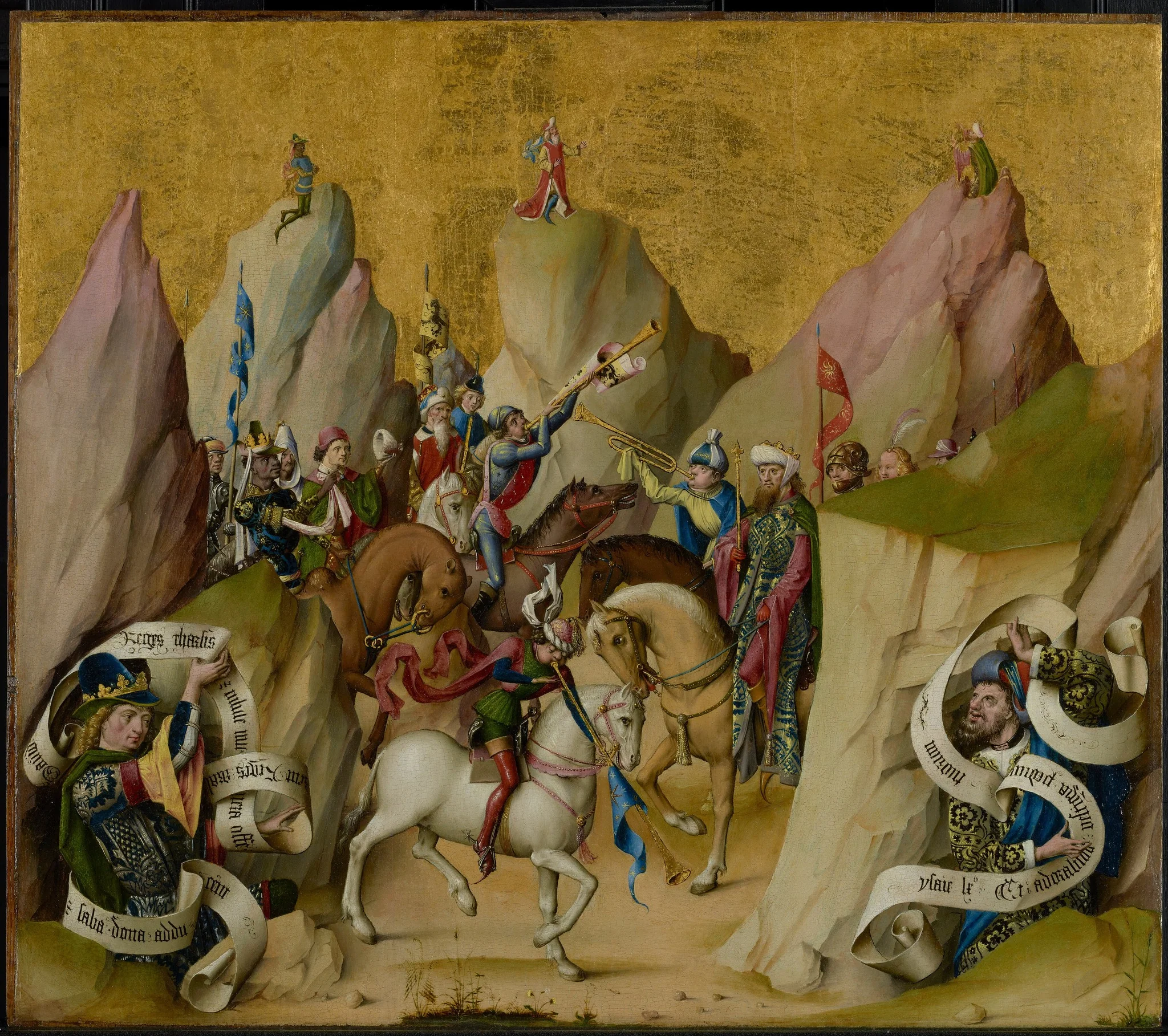 The Meeting of the Three Kings, with David and Isaiah (recto); The Assumption of the Virgin (verso), by Master of the Saint Bartholomew Altarpiece, unspecified, 1490