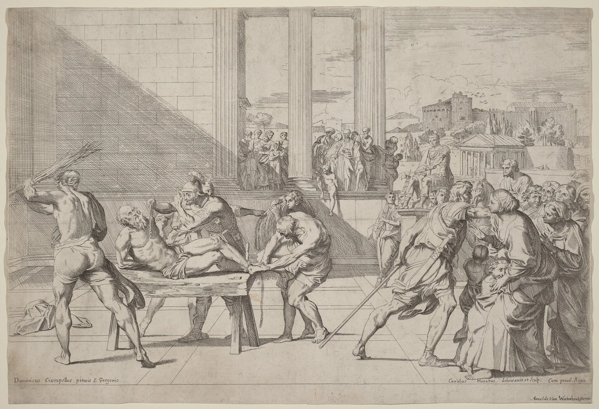 Martyrdom of Saint Andrew, by Carlo Maratta, ink, 1669