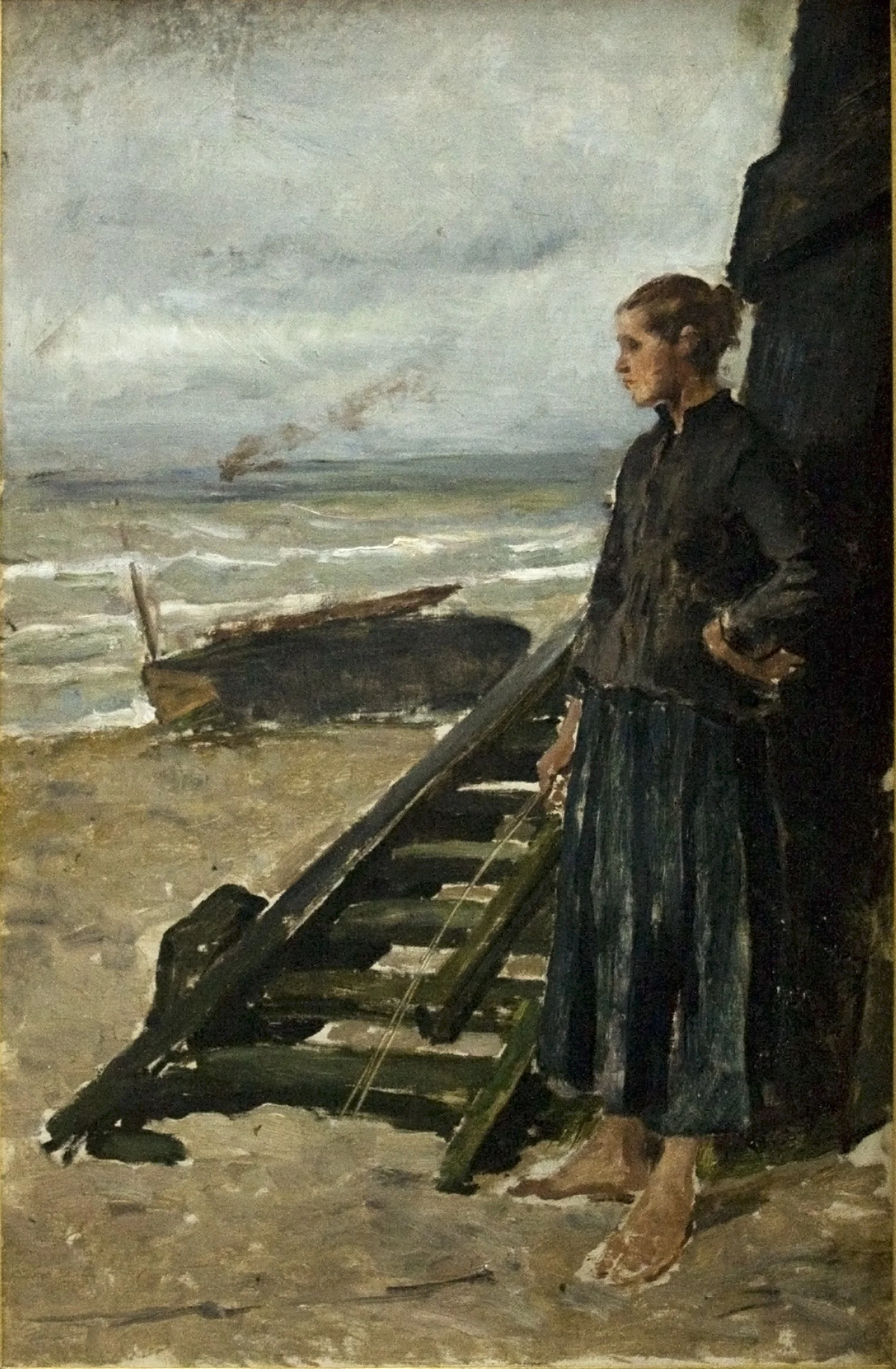 Fisherman's Daughter at Nieuwpoort, by Constantin Meunier, oil, 1878