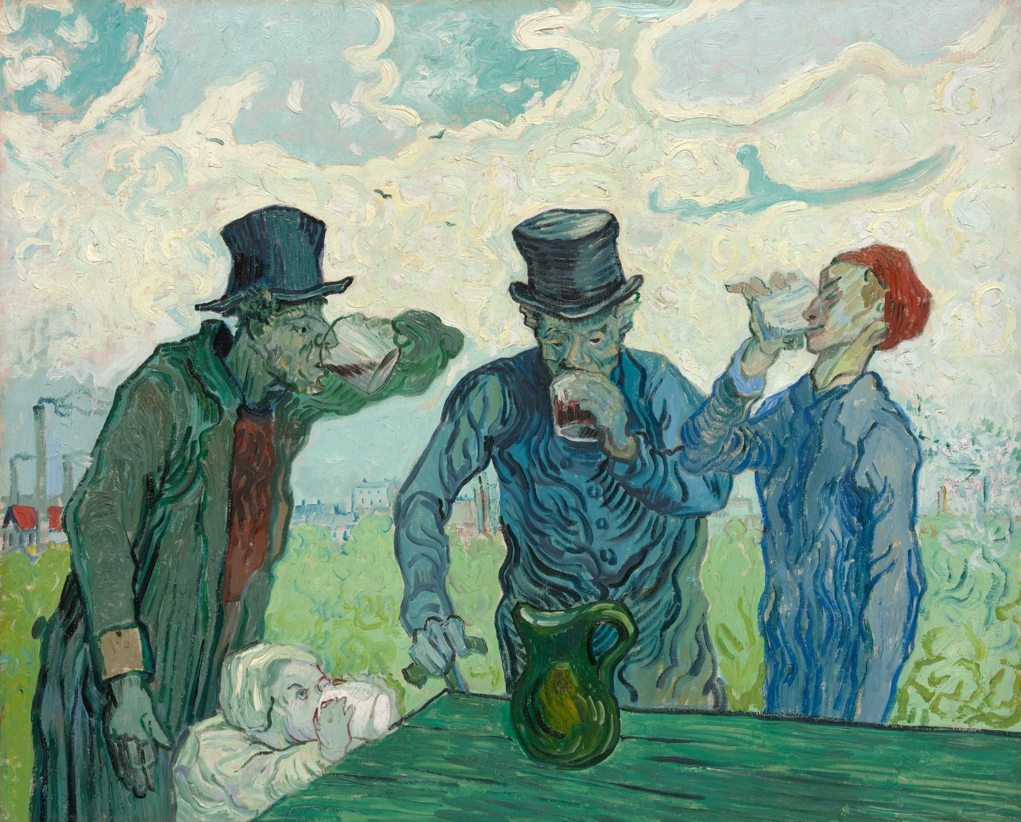 The Drinkers, by Vincent van Gogh, oil, 1890