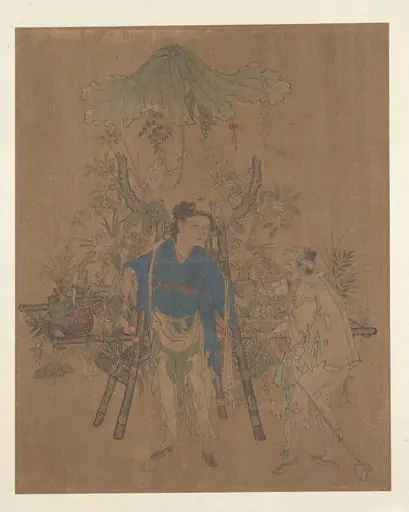明/清   佚名   賣花郎   冊頁|Flower Vendor
