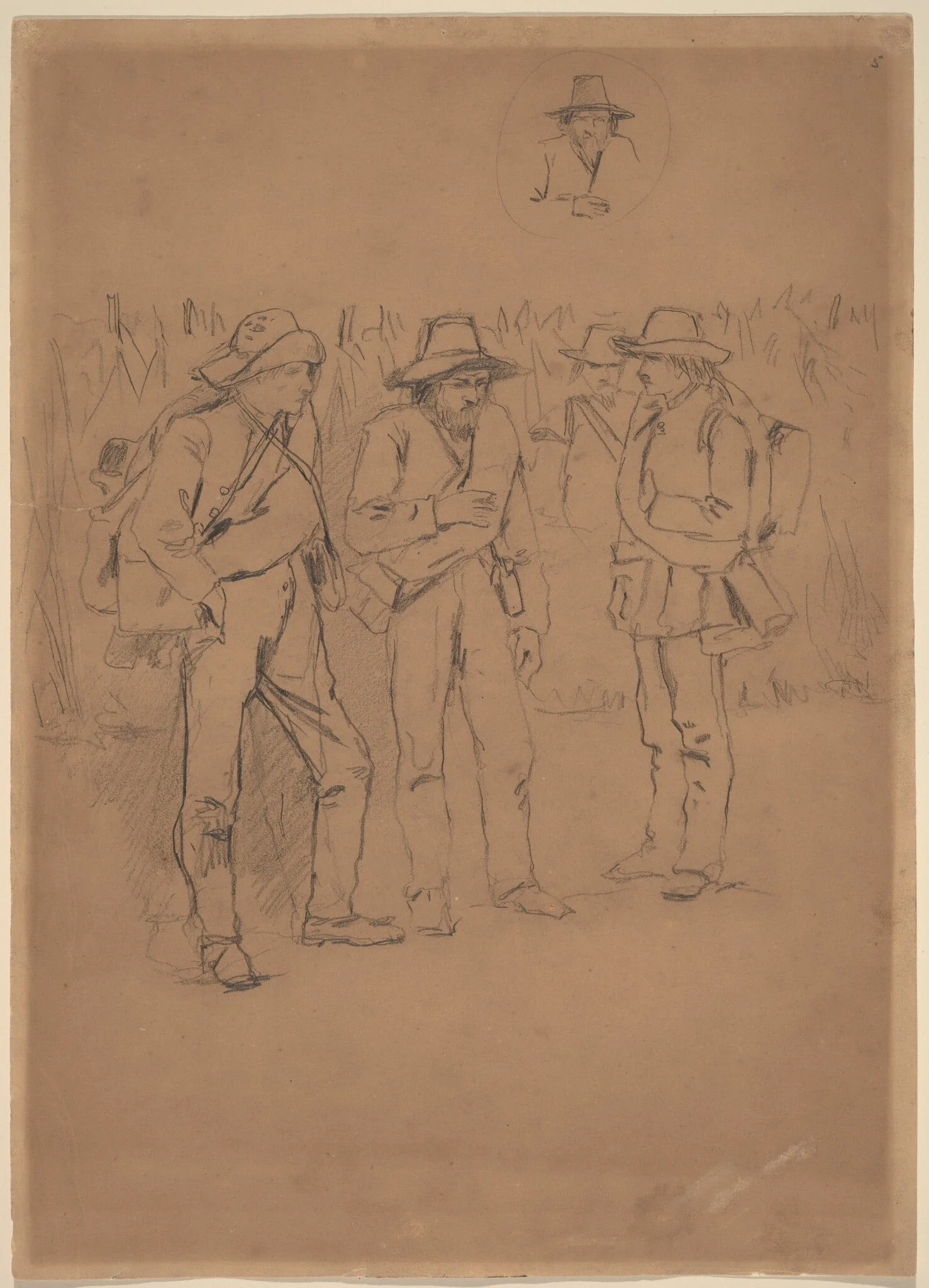 Prisoners of War, by Winslow Homer, graphite, 1864