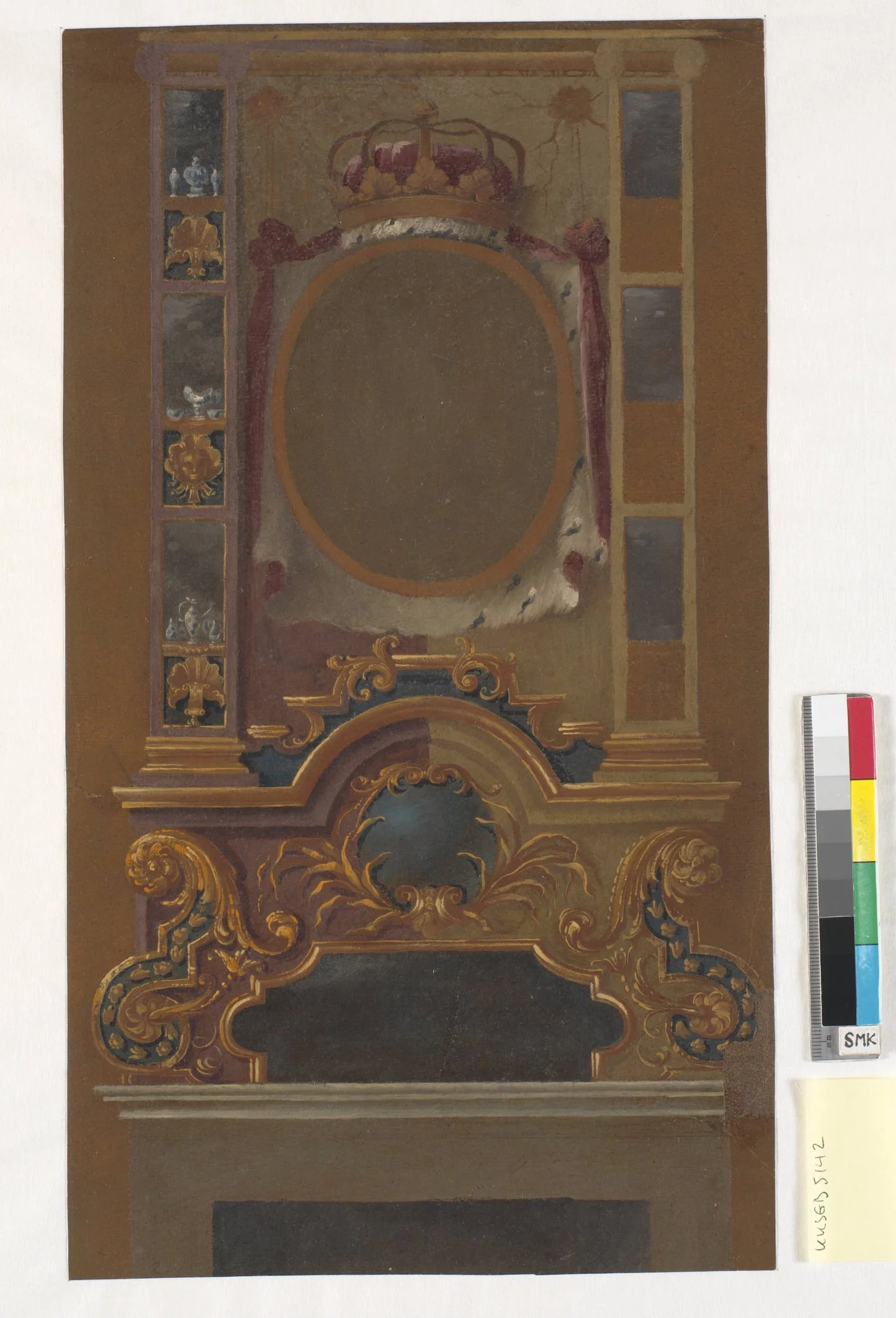Udkast til kamindekoration, by Unknown, 1650