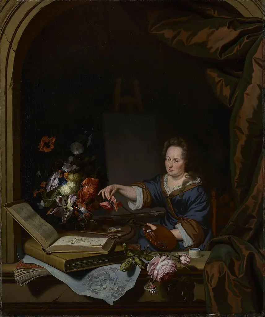 Rachel Ruysch in her studio