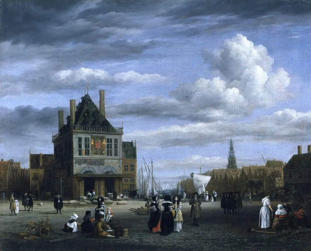 The Dam Square in Amsterdam with the Weigh House