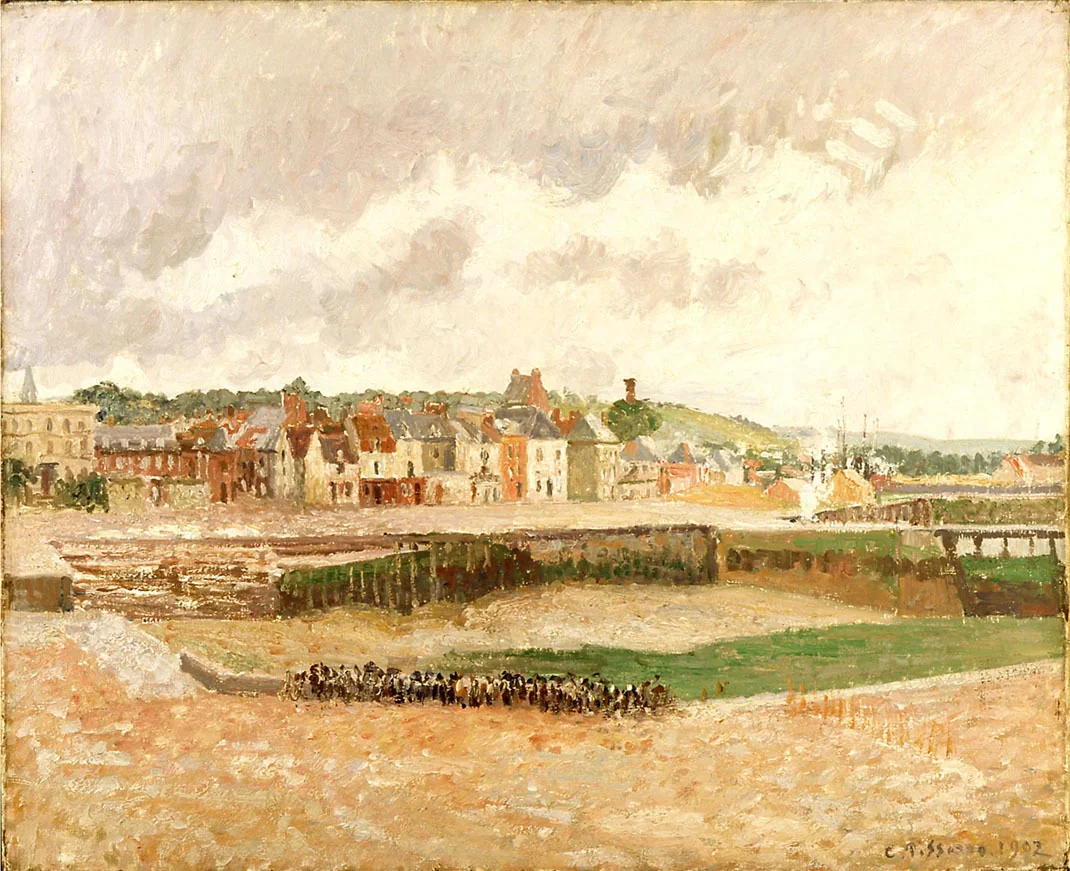 Dieppe. Darse de pêche, marée basse, by Camille Pissarro, oil, 1902