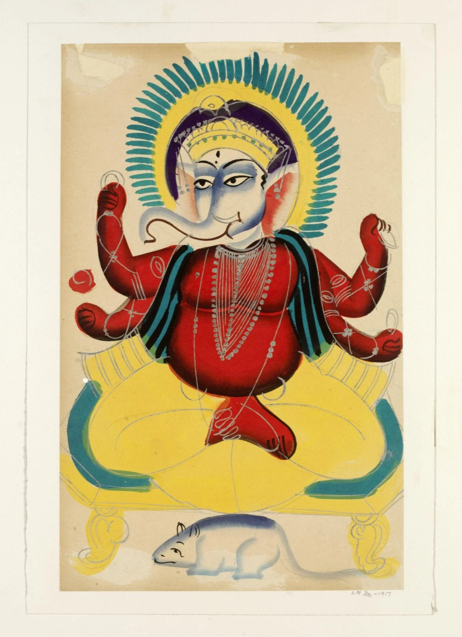 Ganesha, by Unknown, paint, 1880